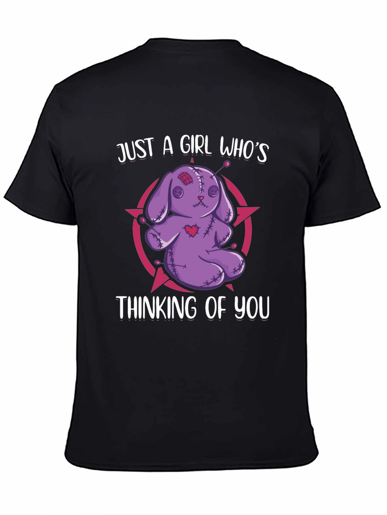 Black Just A Girl Voodoo Doll T-Shirt view 4
