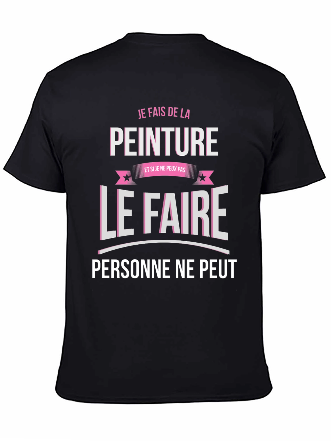 Black Painter T-Shirt - Je Fais De La Peinture - Funny Art Tee view 4