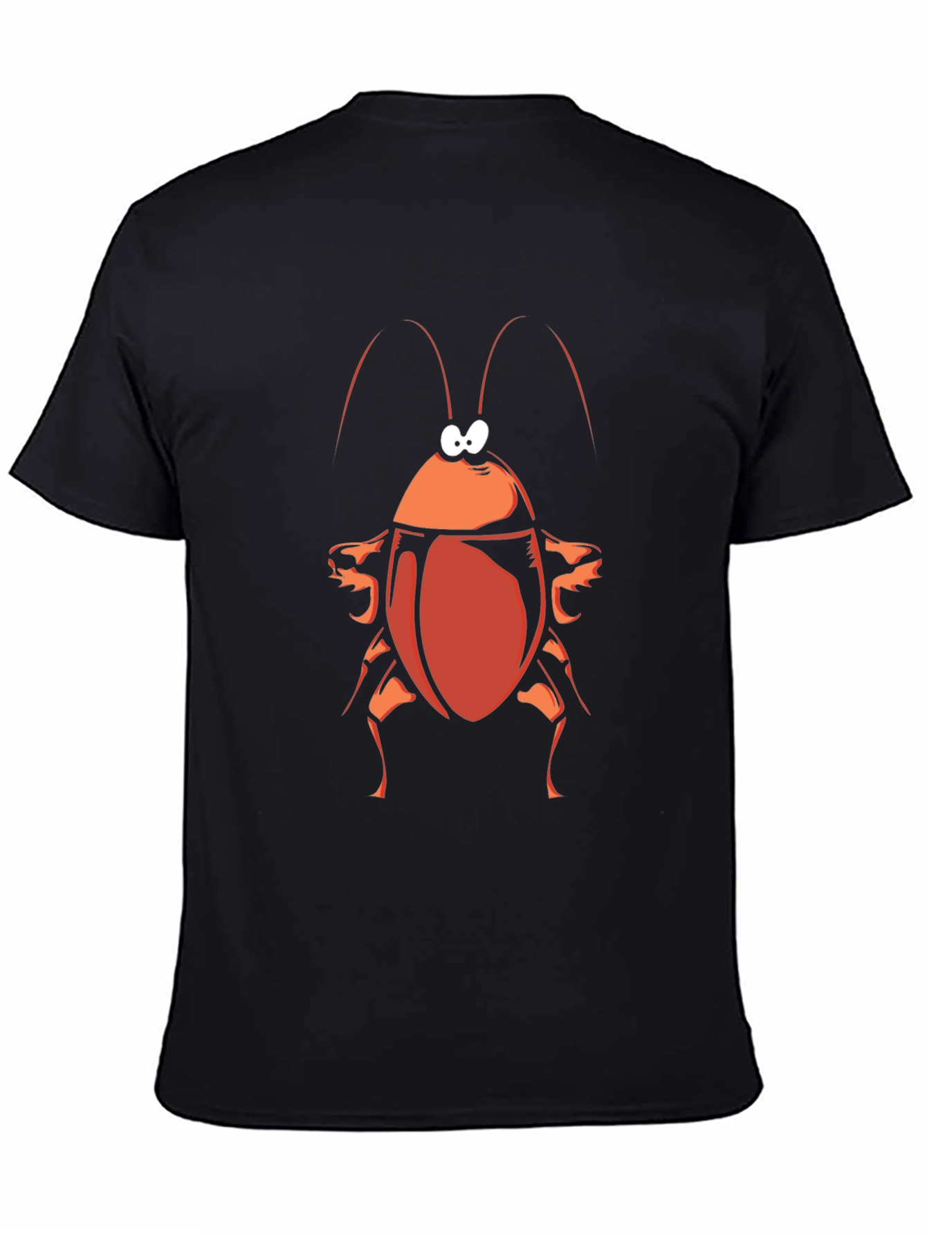 Black Cartoon Cockroach Graphic Tee - Black view 4