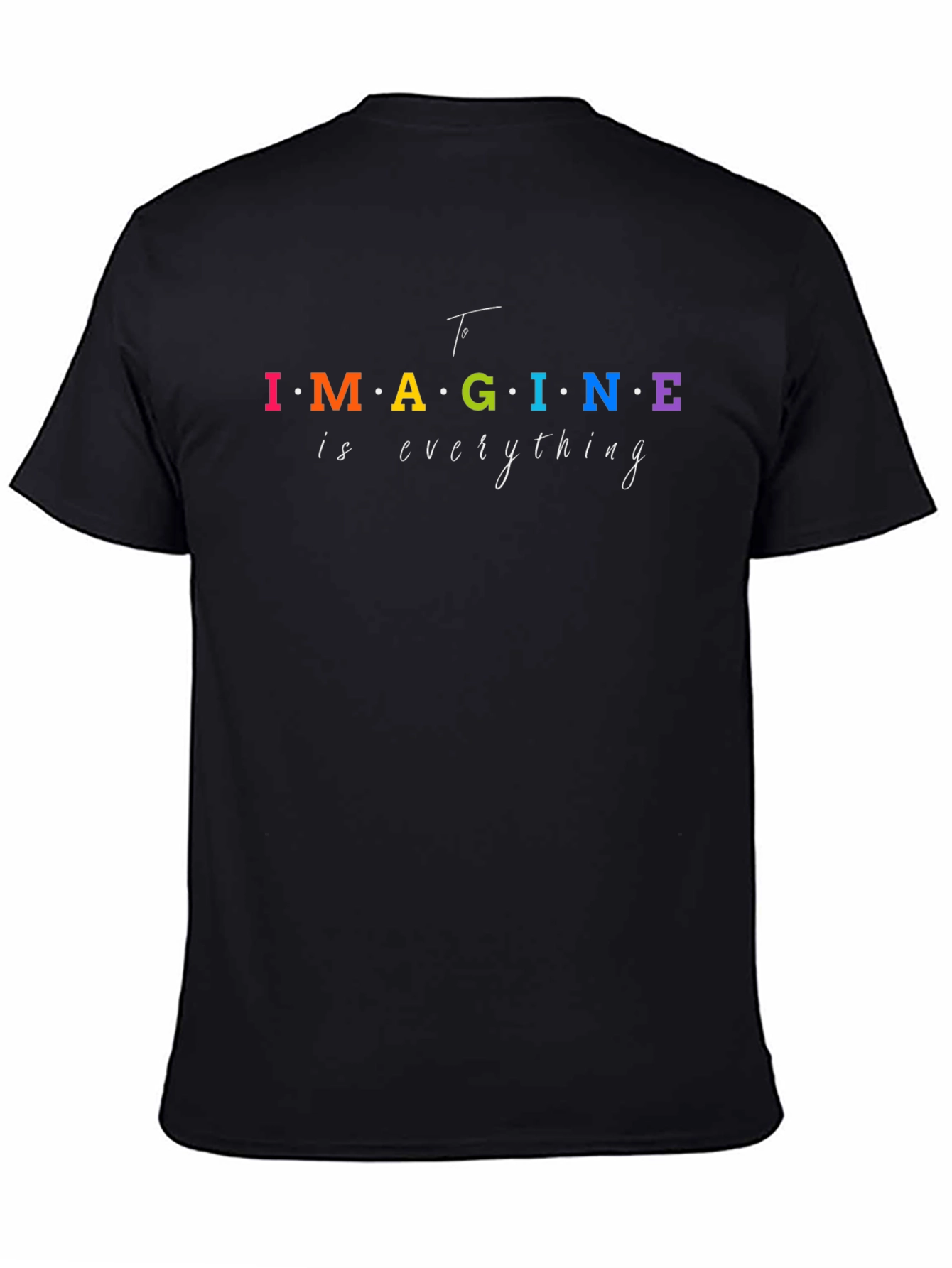 Black Imagine Everything Graphic Tee - Black Cotton T-Shirt view 4