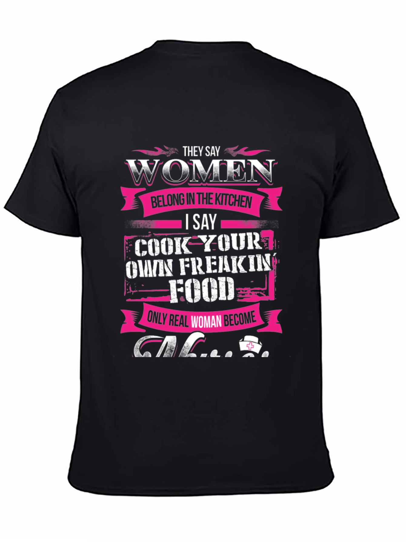 Black Women Belong in Kitchen T-Shirt - Cook Your Own Food view 4