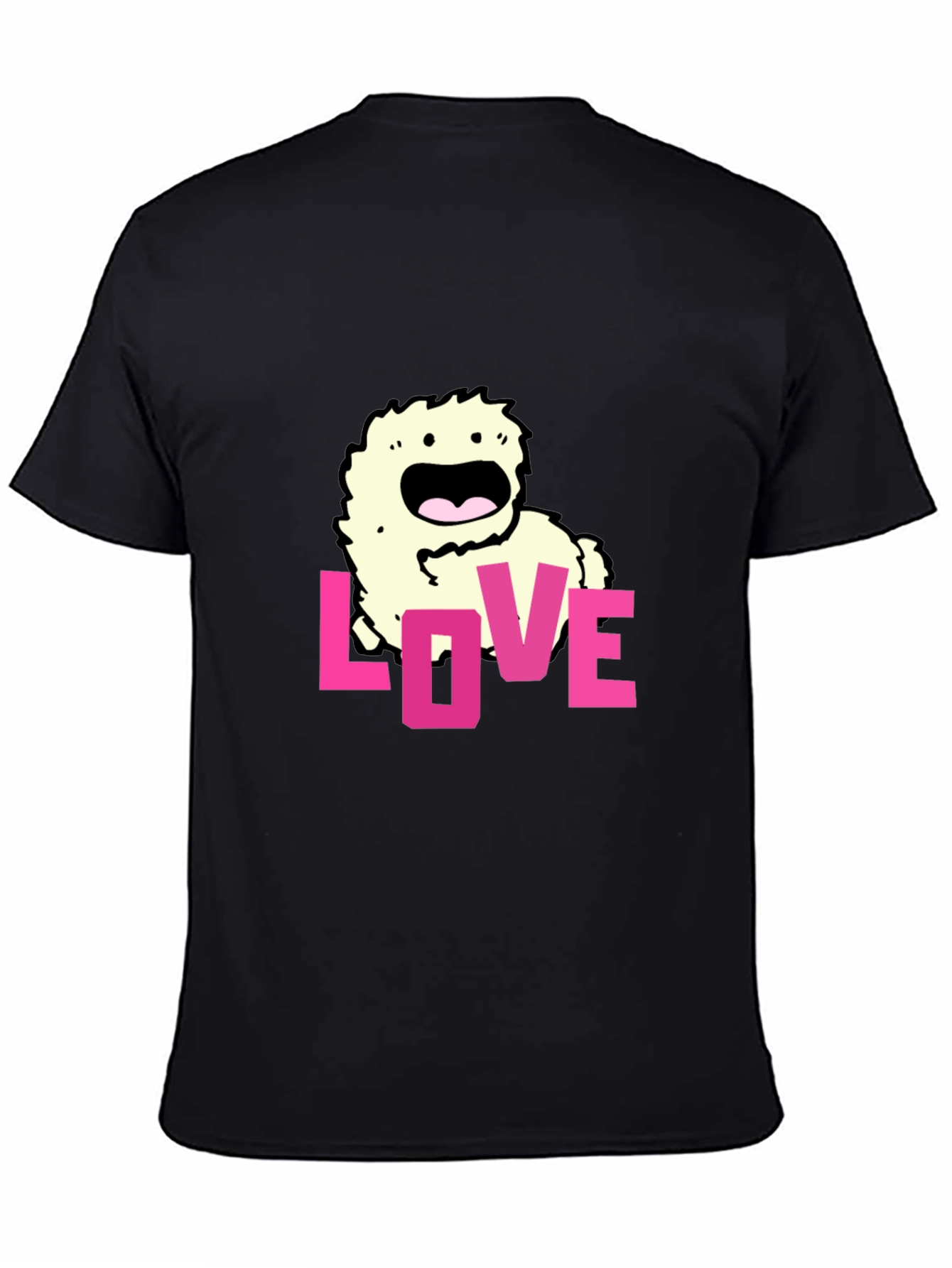 Black Love Monster Graphic Black T-Shirt view 4