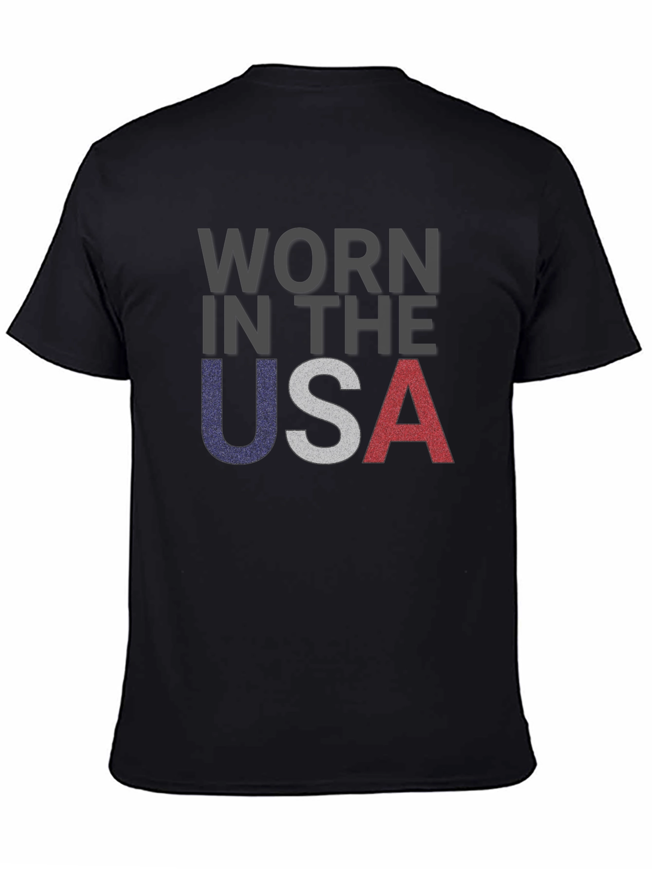 Black Worn in the USA Patriotic T-Shirt view 4
