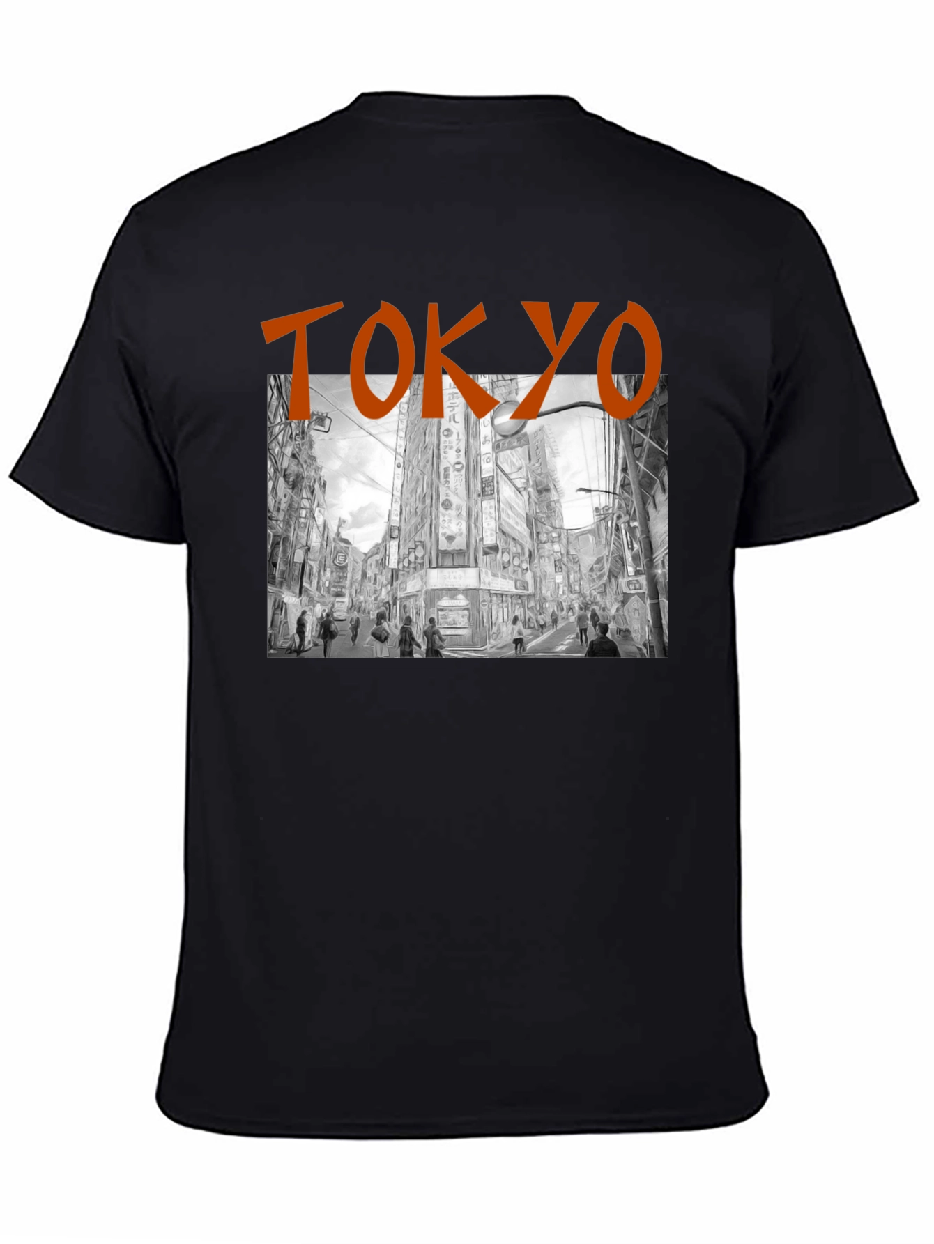 Black Tokyo Cityscape Graphic T-Shirt view 4