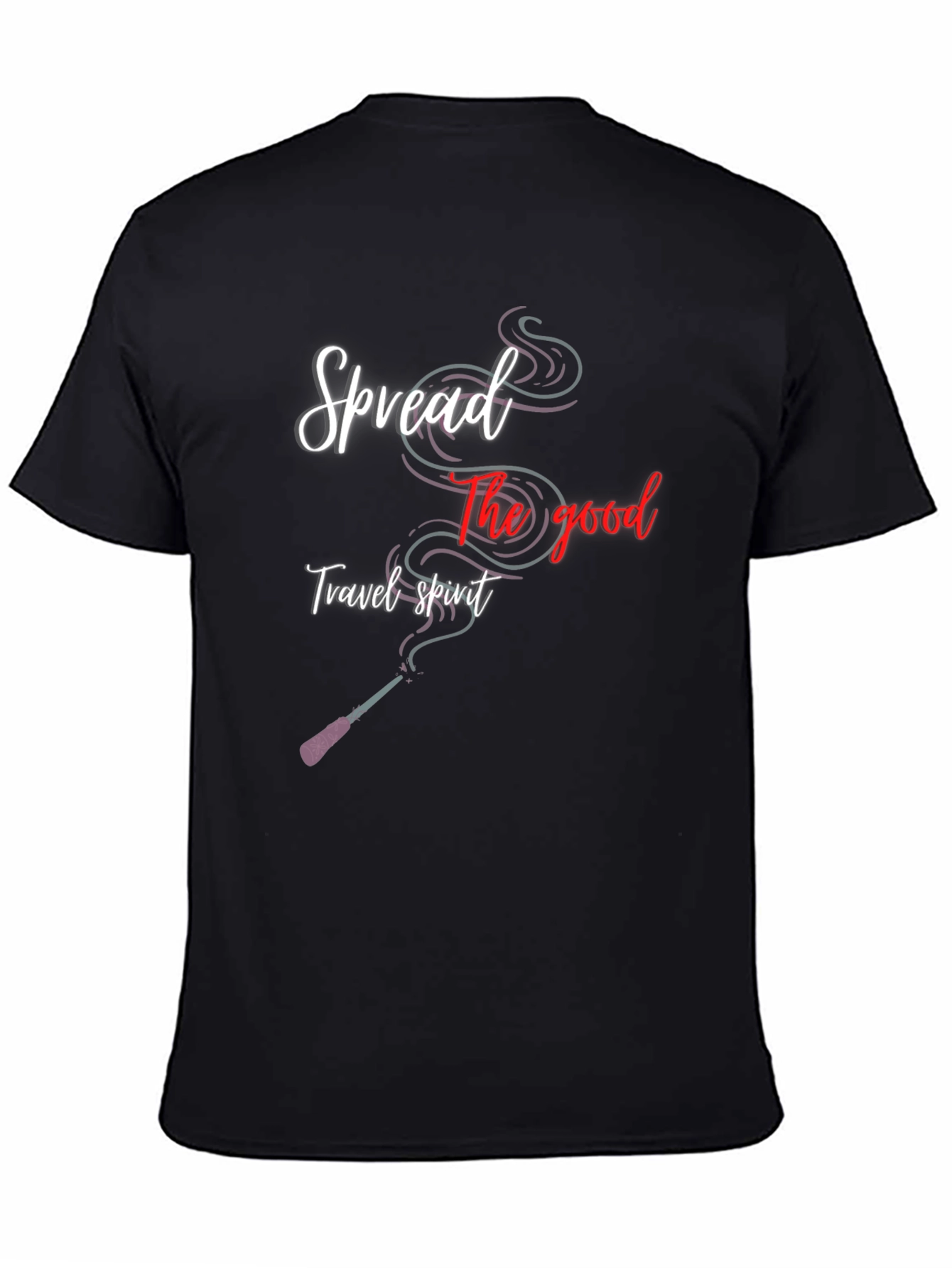 Black Spread the Good Travel Spirit Black T-Shirt view 4