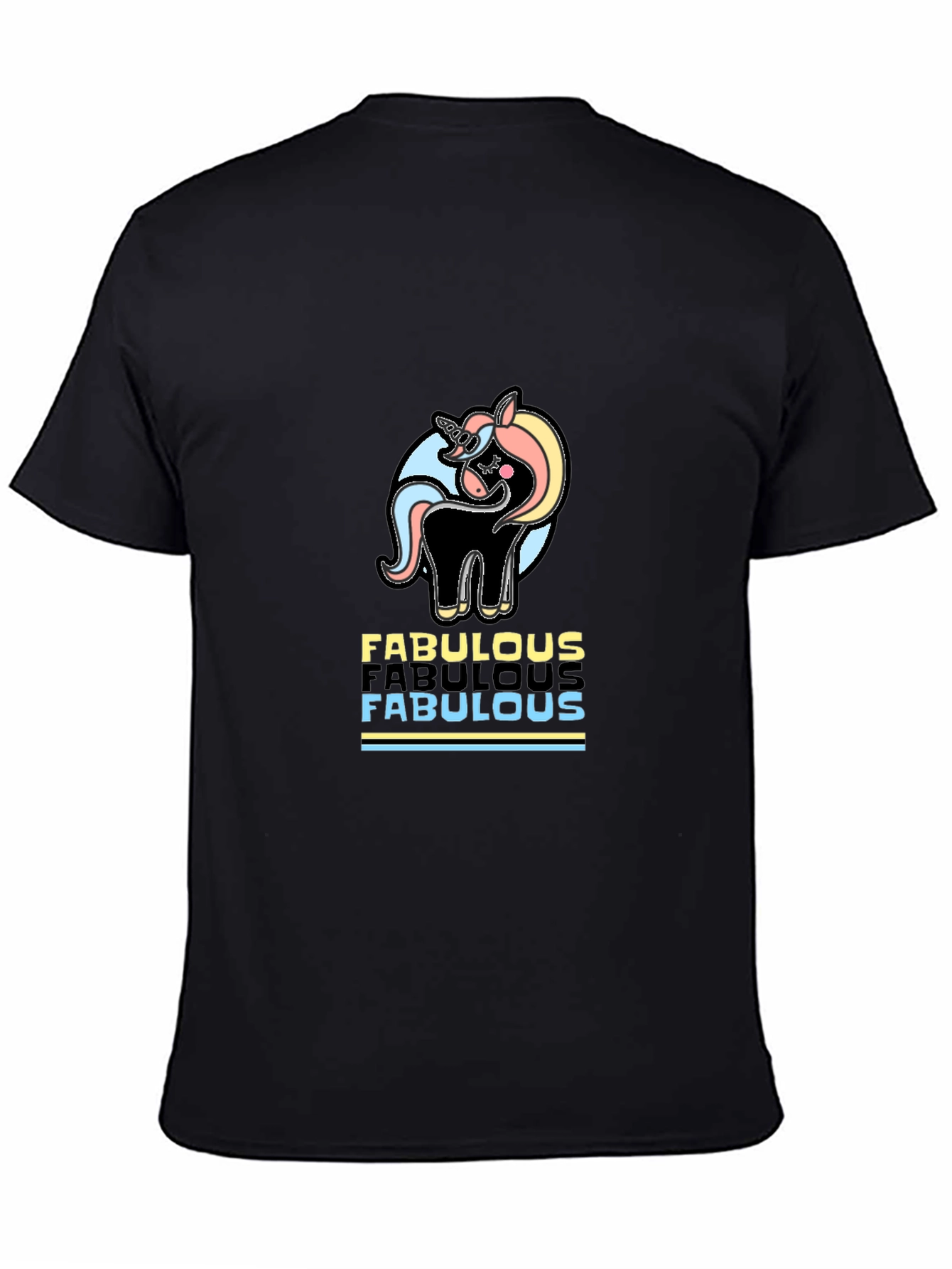 Black Fabulous Unicorn Graphic Tee - Black Cotton Comfort view 4