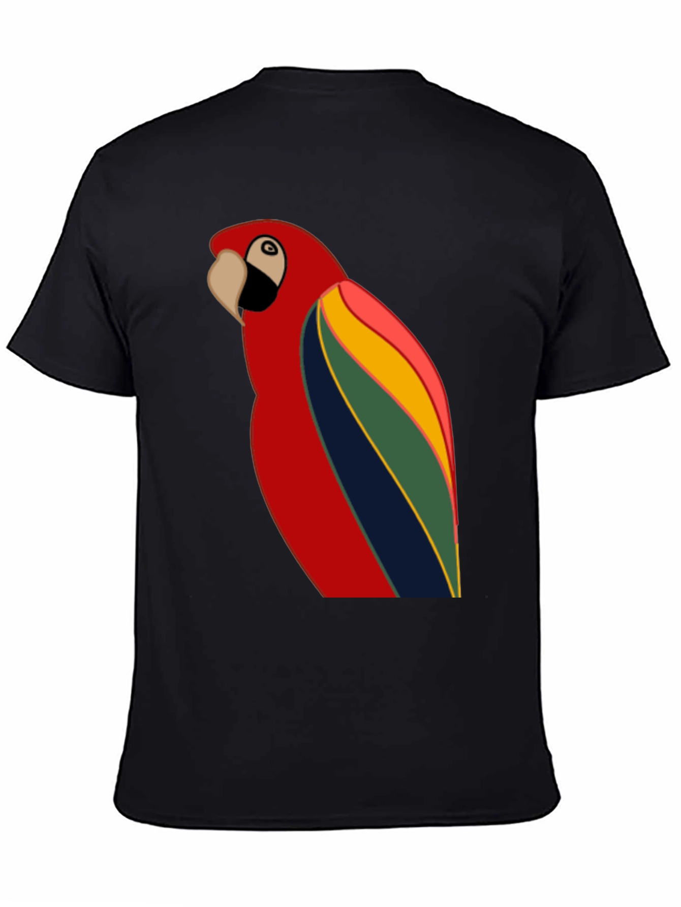 Black Parrot Graphic T-Shirt - Black Crew Neck Tee view 4