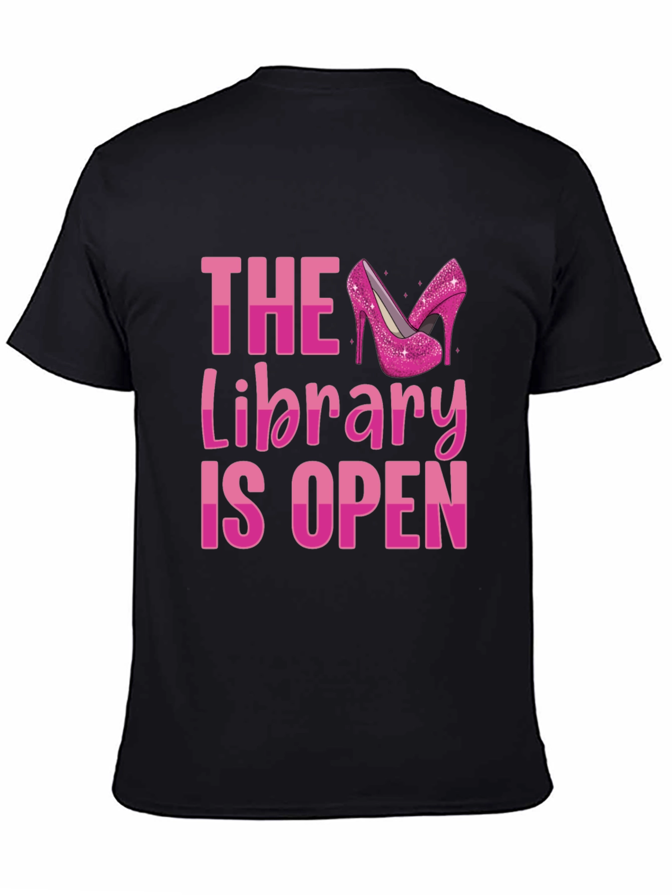 Black The Library is Open Drag Queen T-Shirt view 4