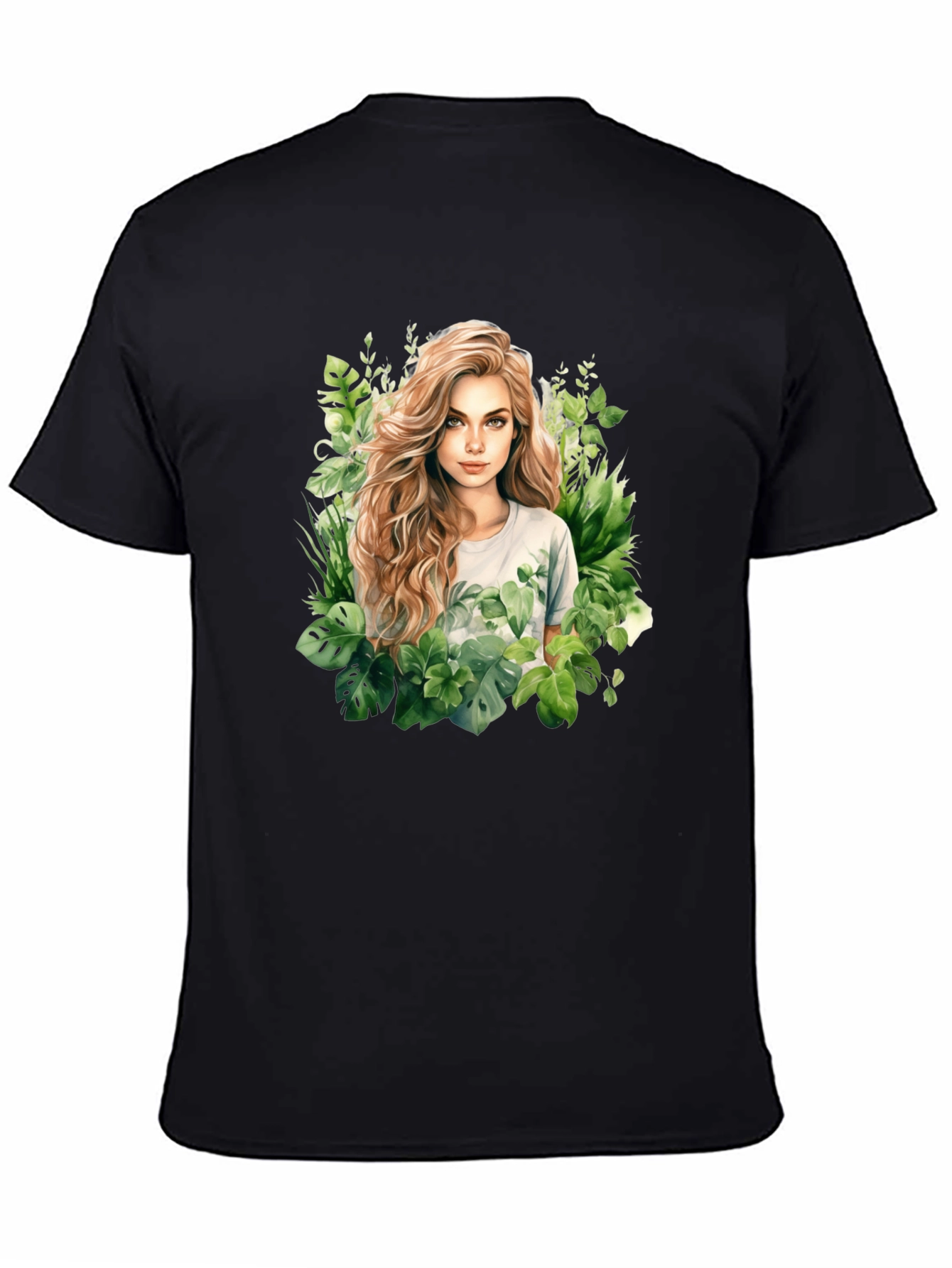 Black Nature Girl Graphic T-Shirt - Black view 4