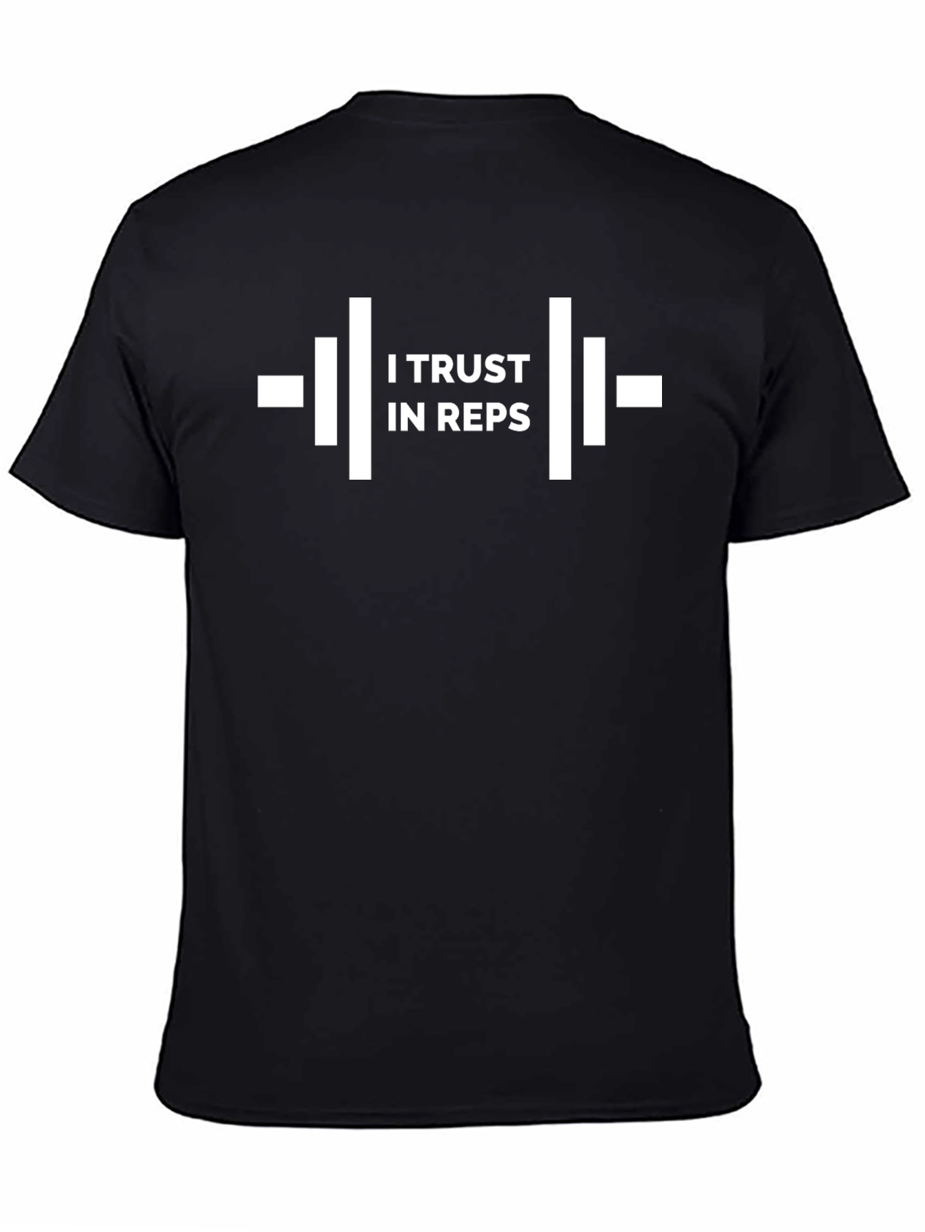 Black I Trust In Reps Black Cotton Gym T-Shirt view 4
