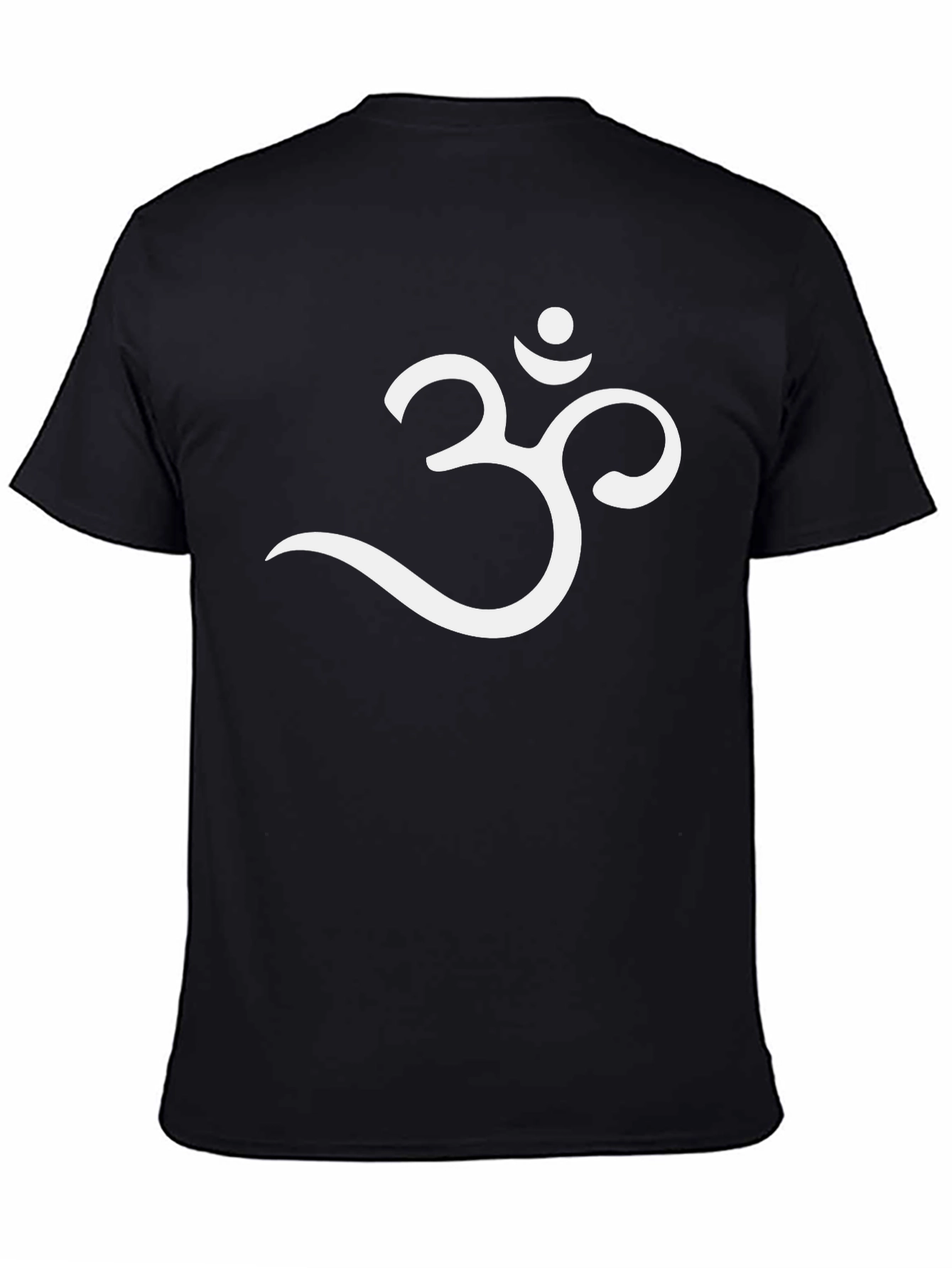 Black Om Symbol T-Shirt - Black Cotton Spiritual Tee view 4