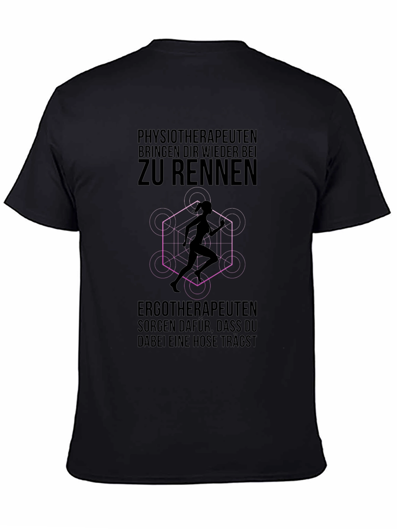 Black Physiotherapist Running T-Shirt: Funny Therapy Gift view 4
