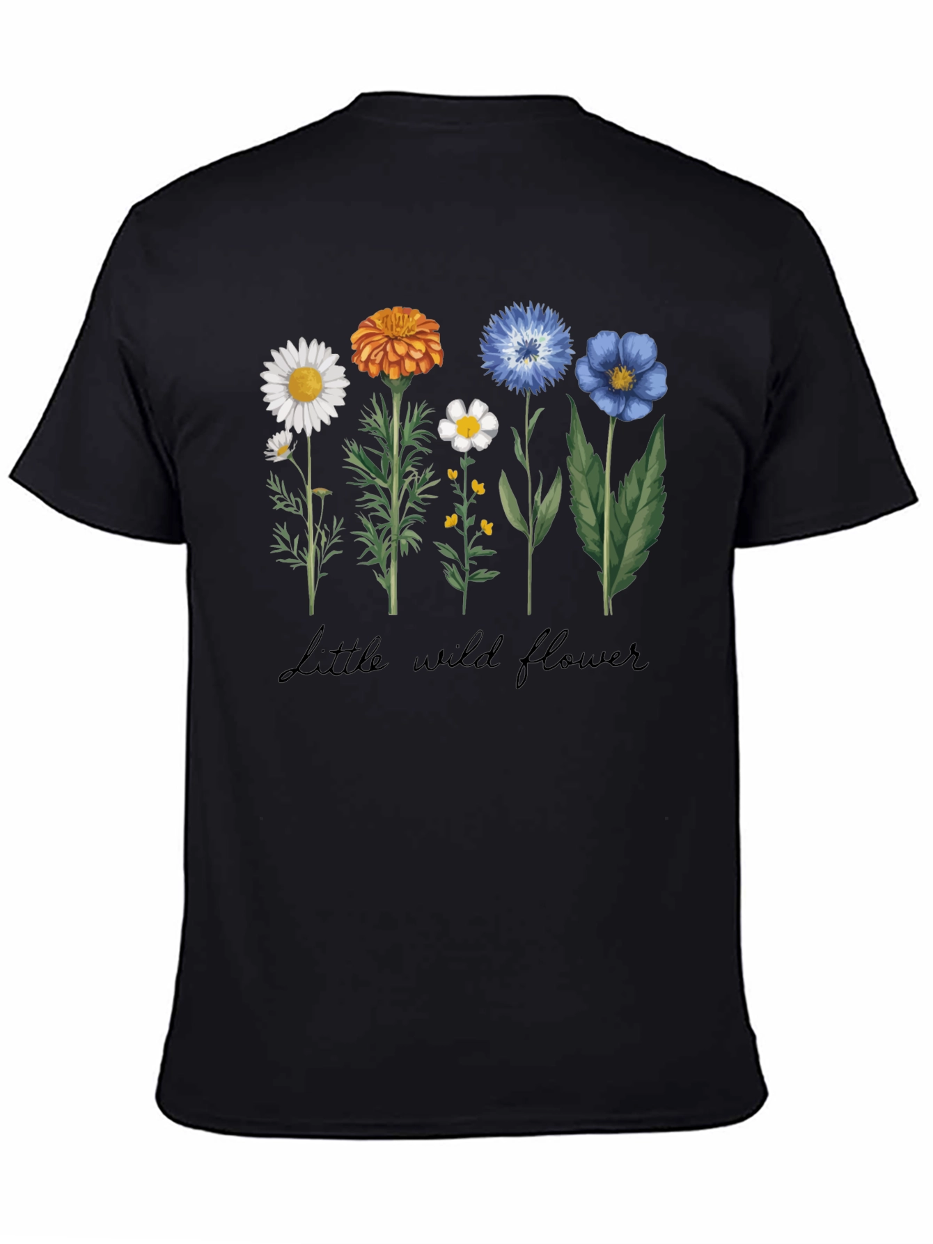 Black Wildflower Graphic T-Shirt - Botanical Tee view 4