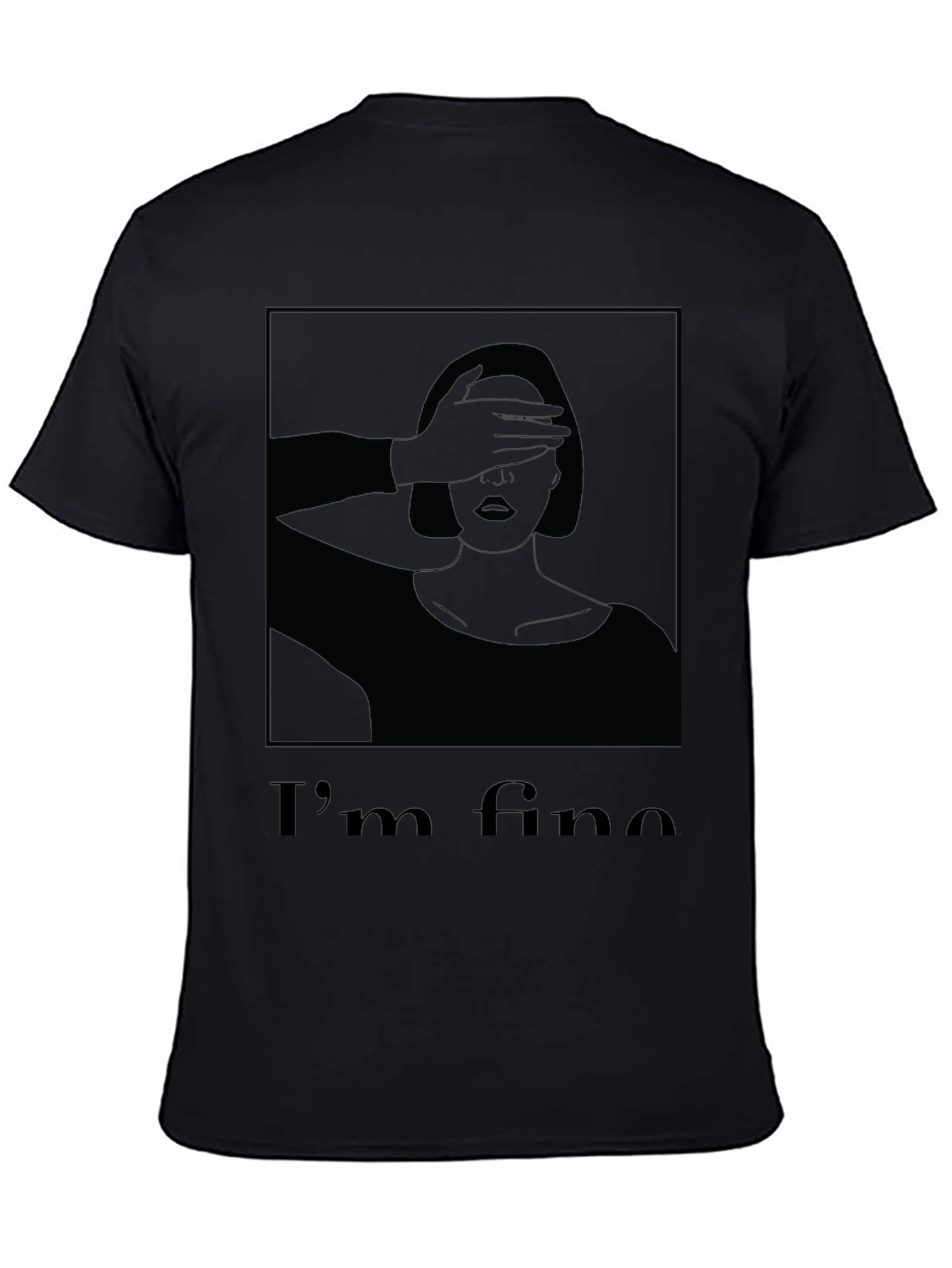 Black I'm Fine Graphic T-Shirt - Black view 4