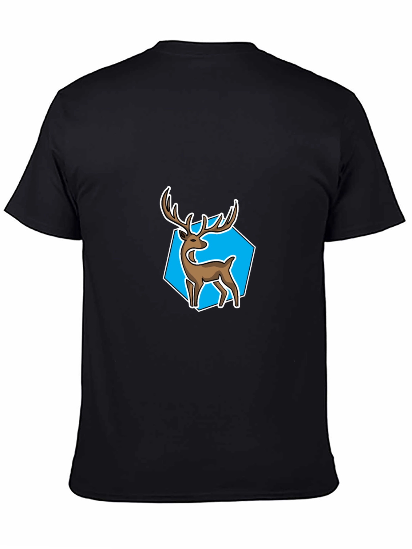 Black Deer Graphic Tee - Cool Men's Black T-Shirt view 4