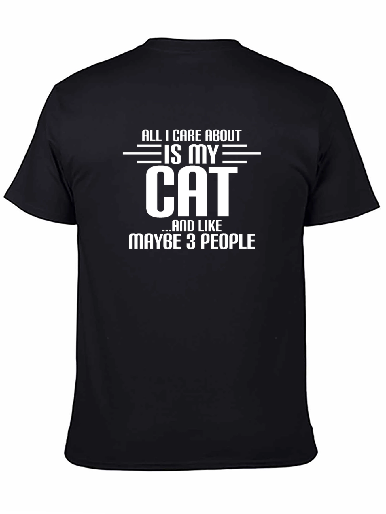 Black Funny Cat Lover T-Shirt - Maybe 3 People view 4