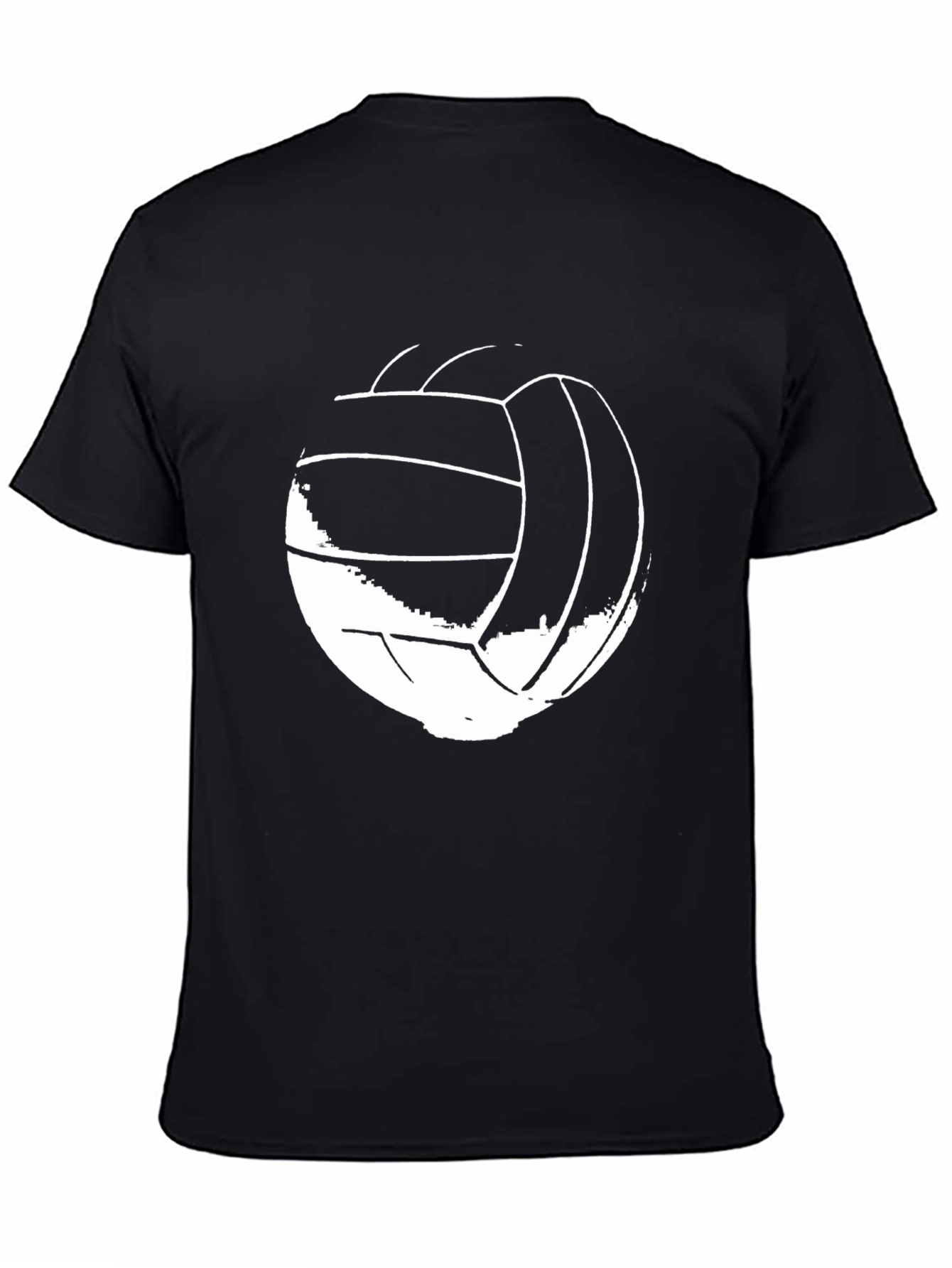 Black Volleyball Graphic Tee - Black Crew Neck view 4