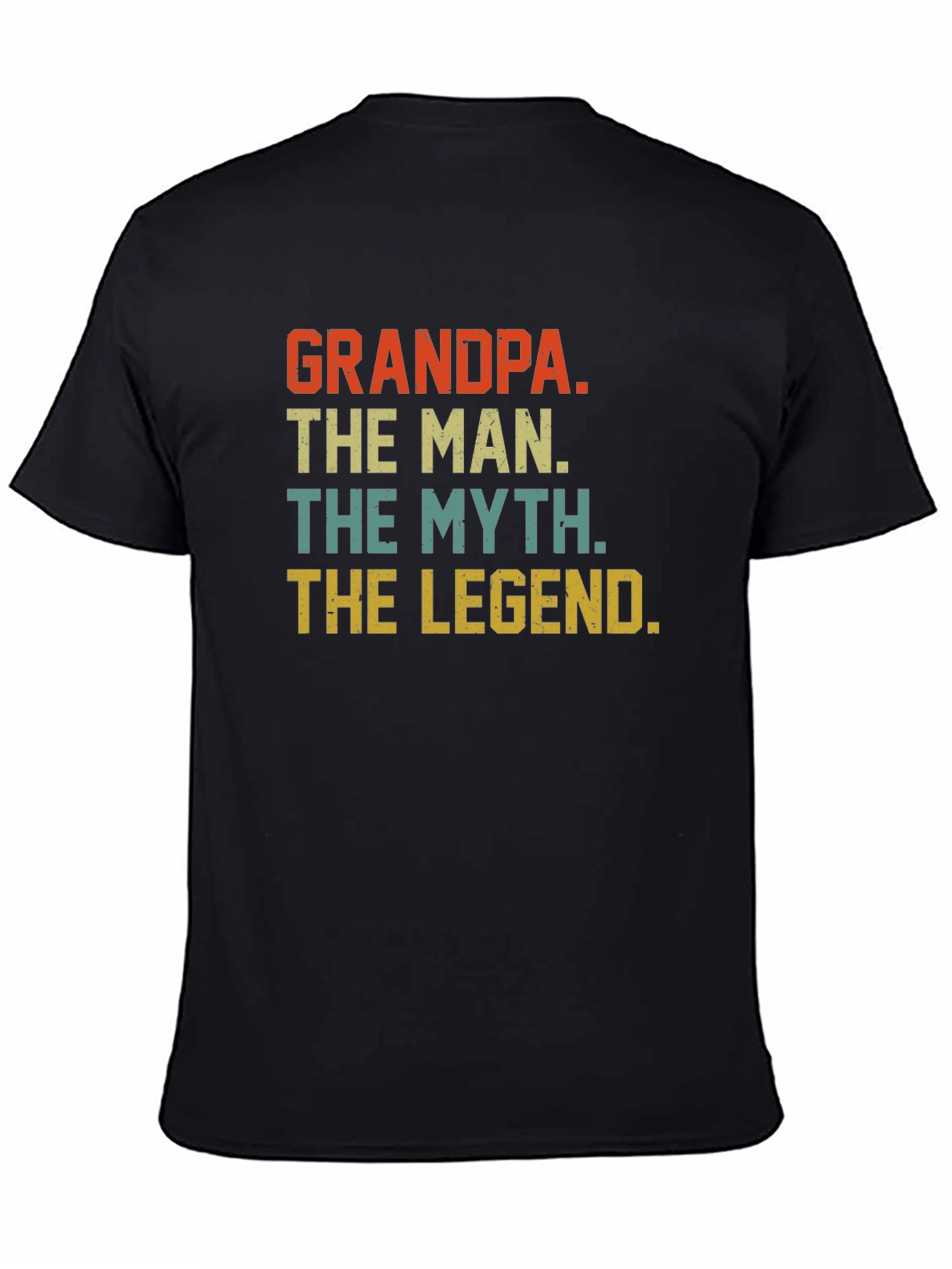 Black Grandpa The Man Myth Legend T-Shirt view 4