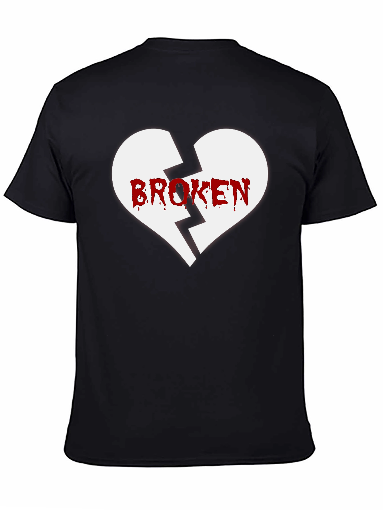 Black Broken Heart Graphic Tee - Men's Black T-Shirt view 4