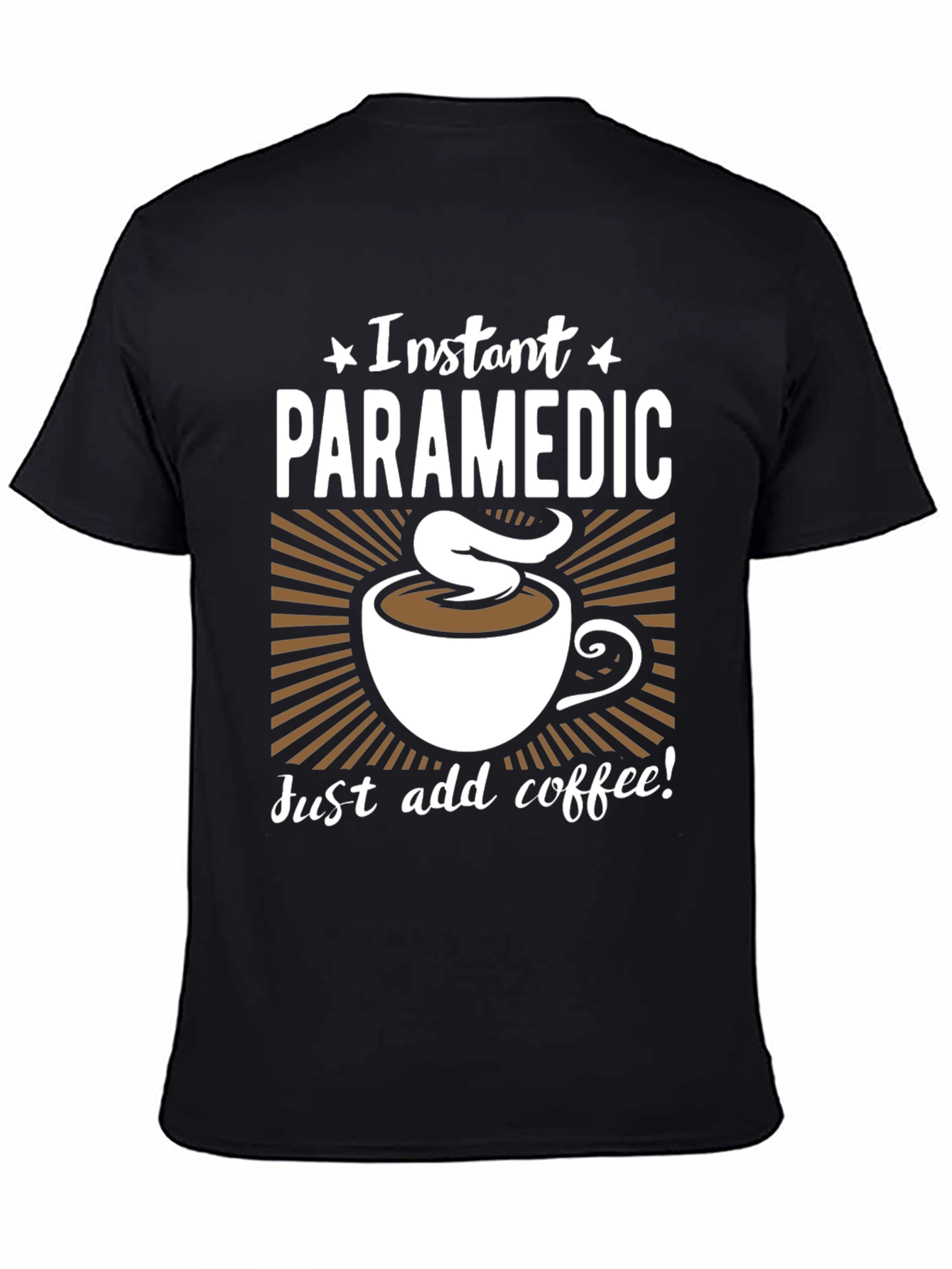 Black Instant Paramedic Coffee Graphic T-Shirt view 4