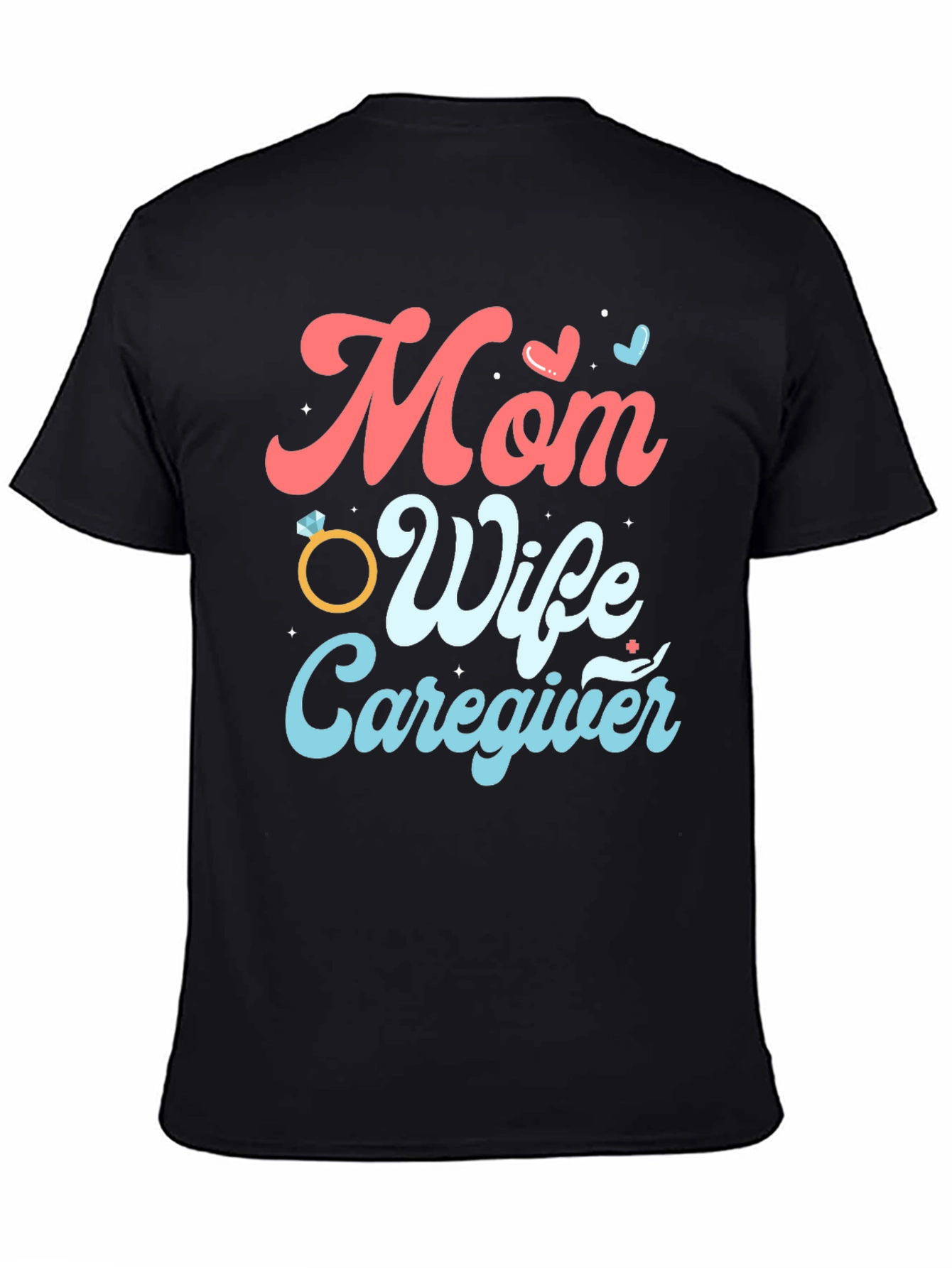 Black Mom Wife Caregiver Graphic Tee view 4