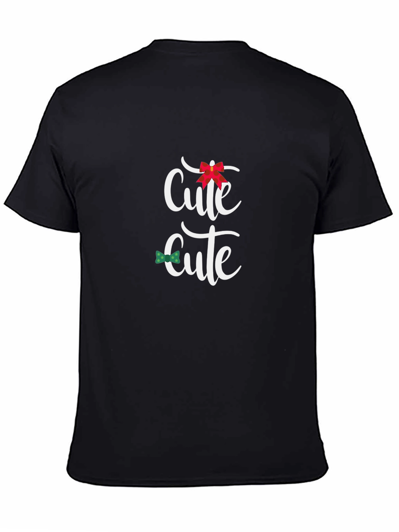 Black Cute Design Black T-Shirt view 4