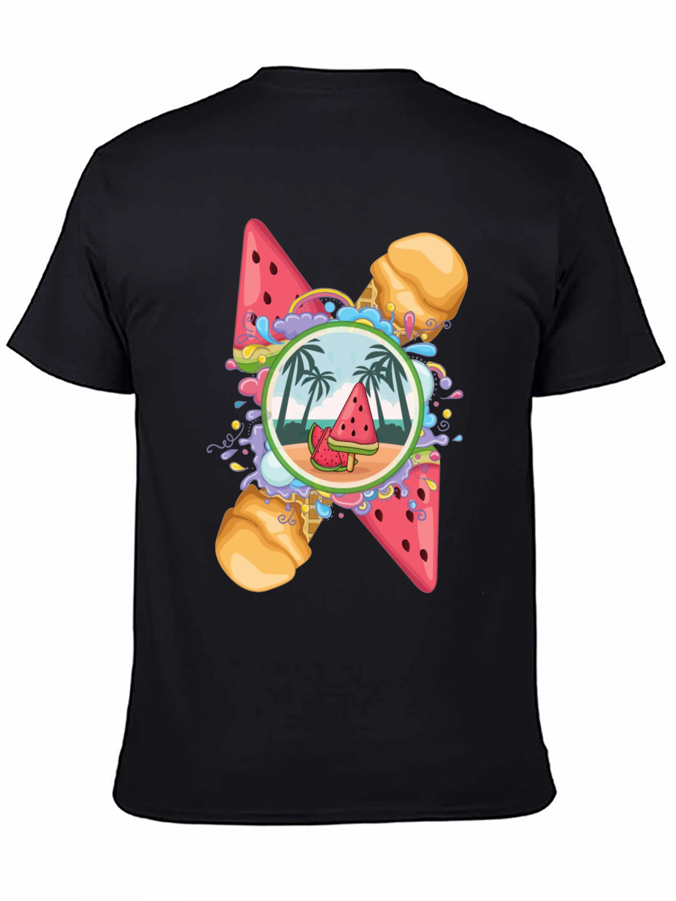 Black Summer Vibes Graphic T-Shirt view 4