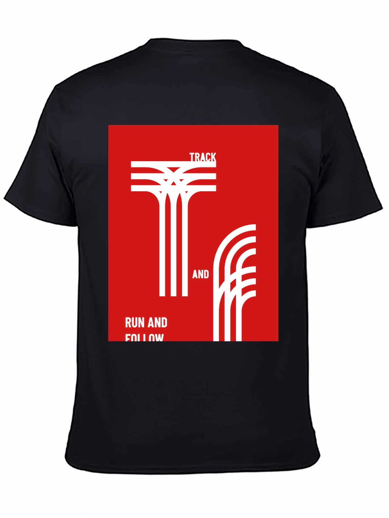 Black Track & Field Graphic T-Shirt - Run and Follow Tee view 4