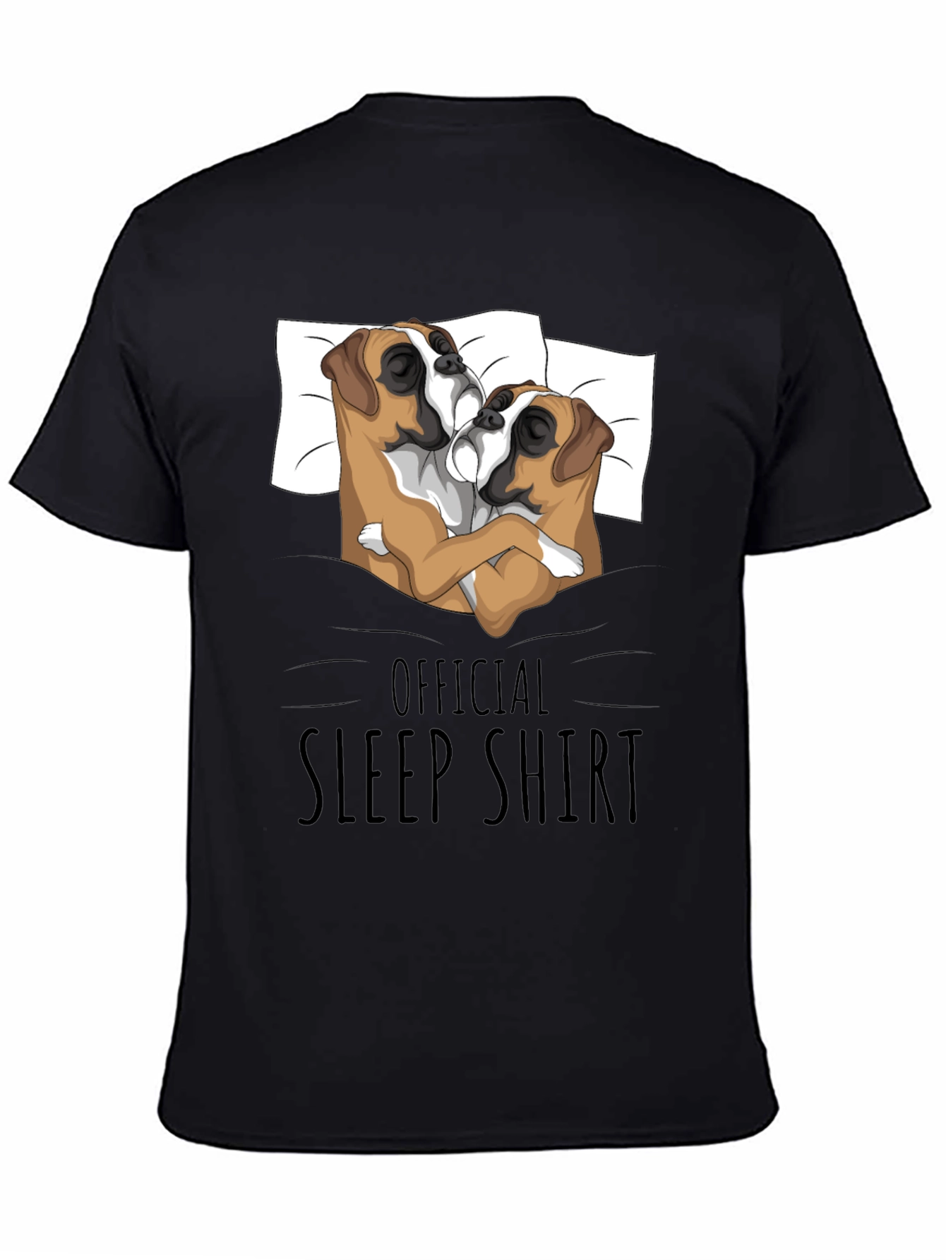Black Official Boxer Dog Sleep Shirt view 4