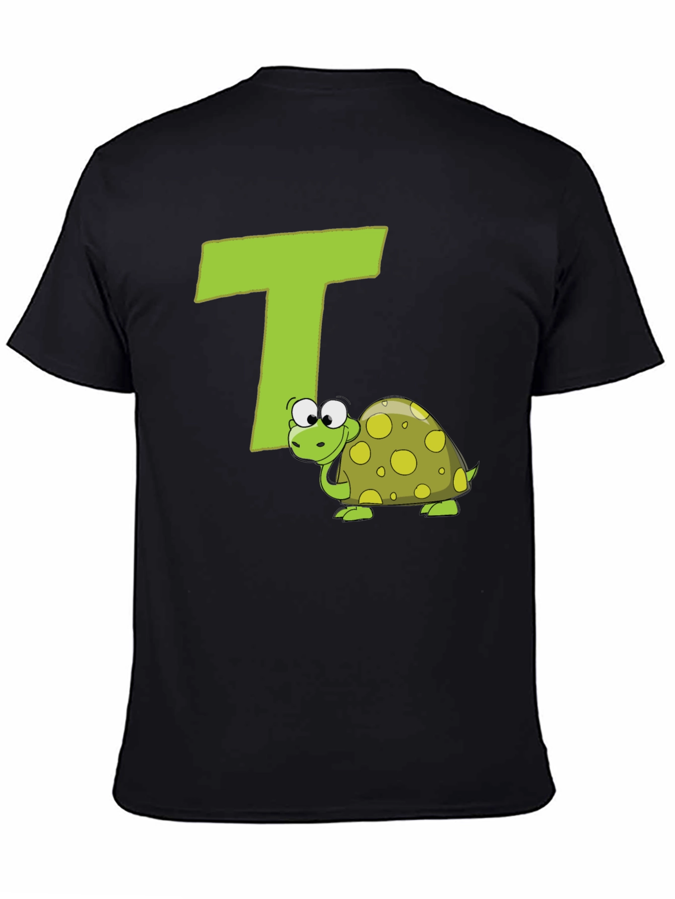 Black Turtle-rific T-Shirt: Letter T Design view 4