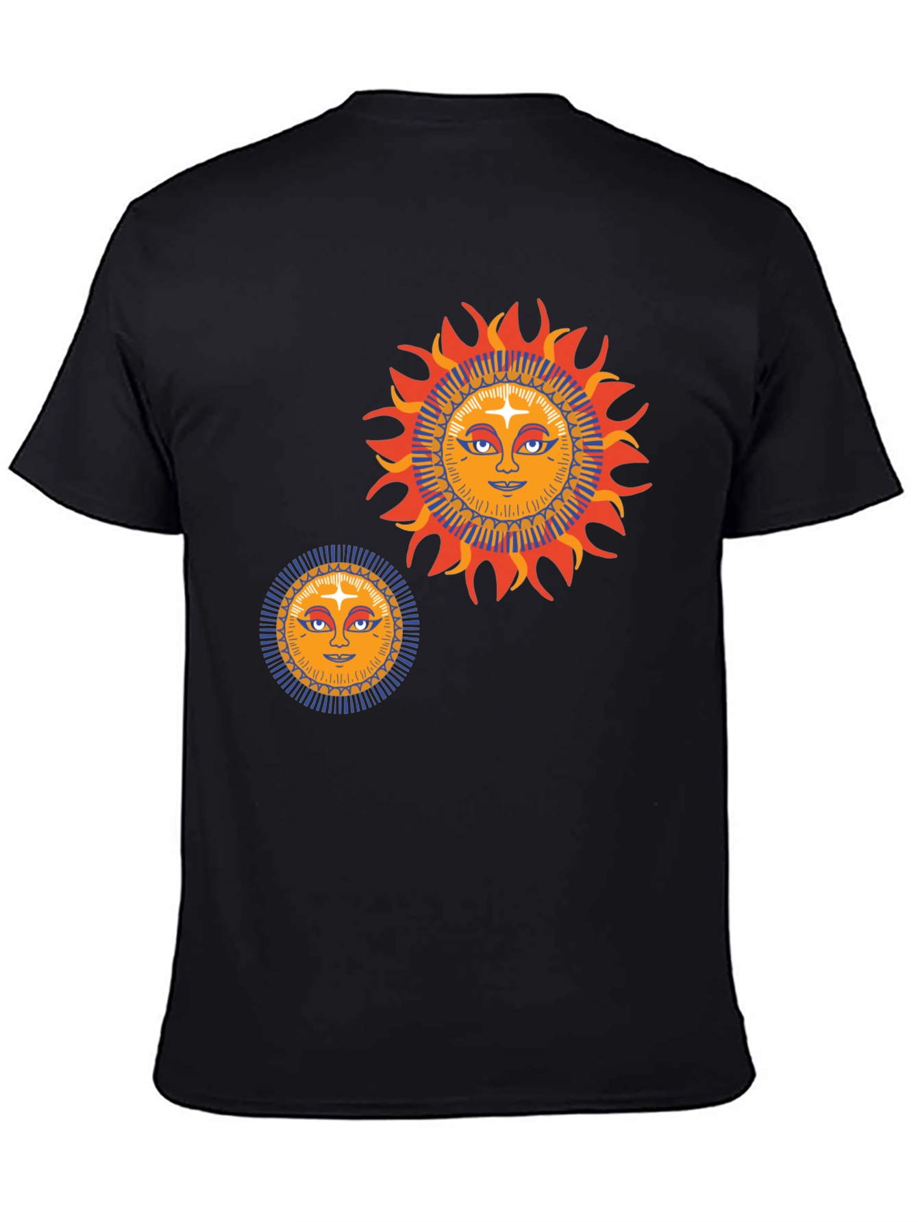 Black Sun Graphic Tee - Retro Style Black T-Shirt view 4