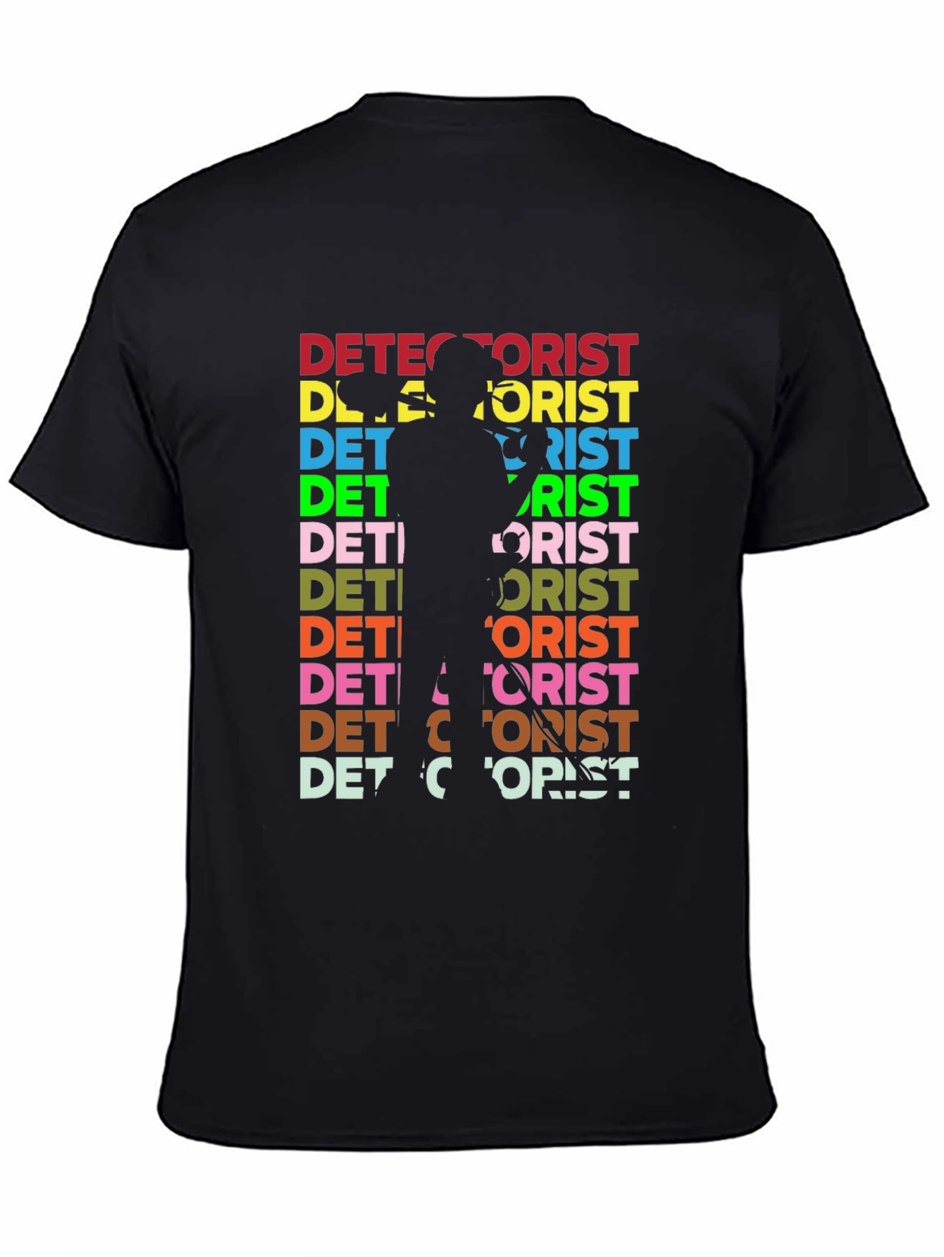 Black Detectorist Graphic Tee - Metal Detecting Hobby Shirt view 4