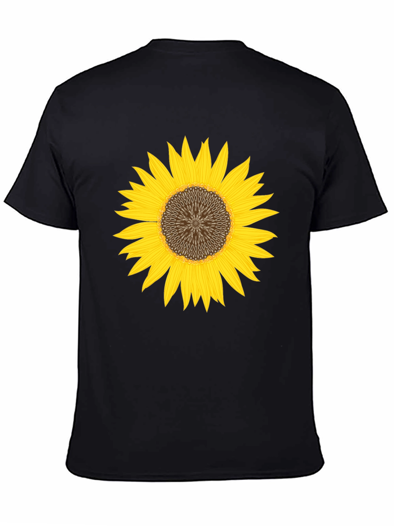 Black Sunflower Graphic Black T-Shirt - Unisex view 4