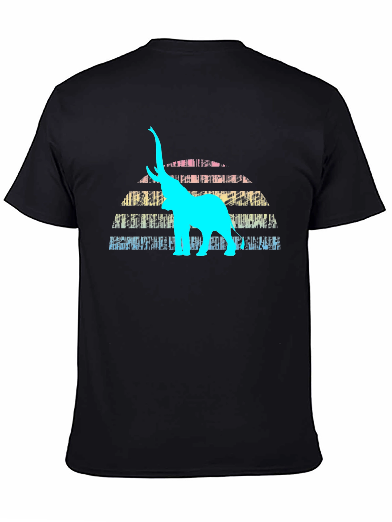 Black Retro Elephant Graphic Tee - Black view 4
