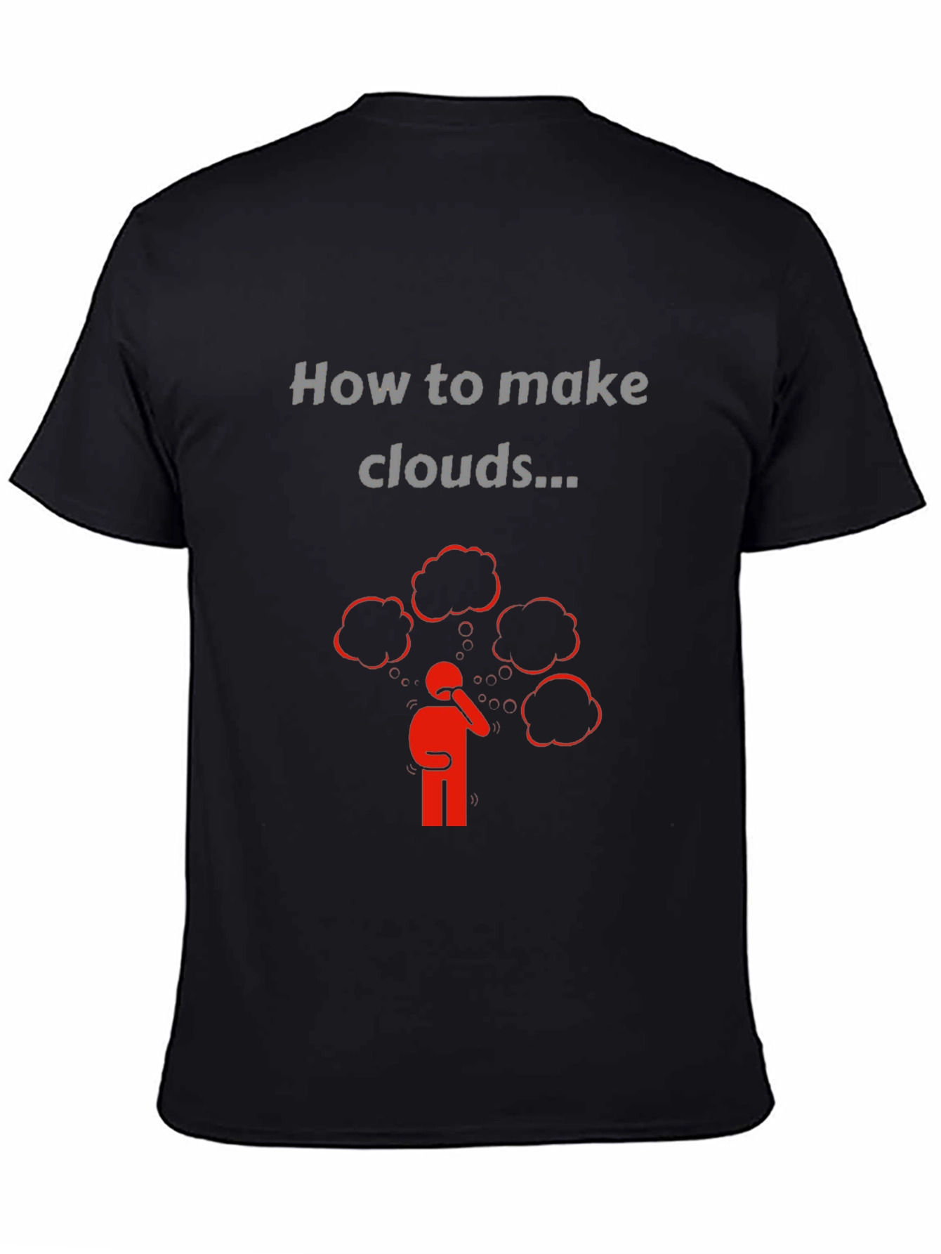 Black How to Make Clouds Graphic T-Shirt view 4