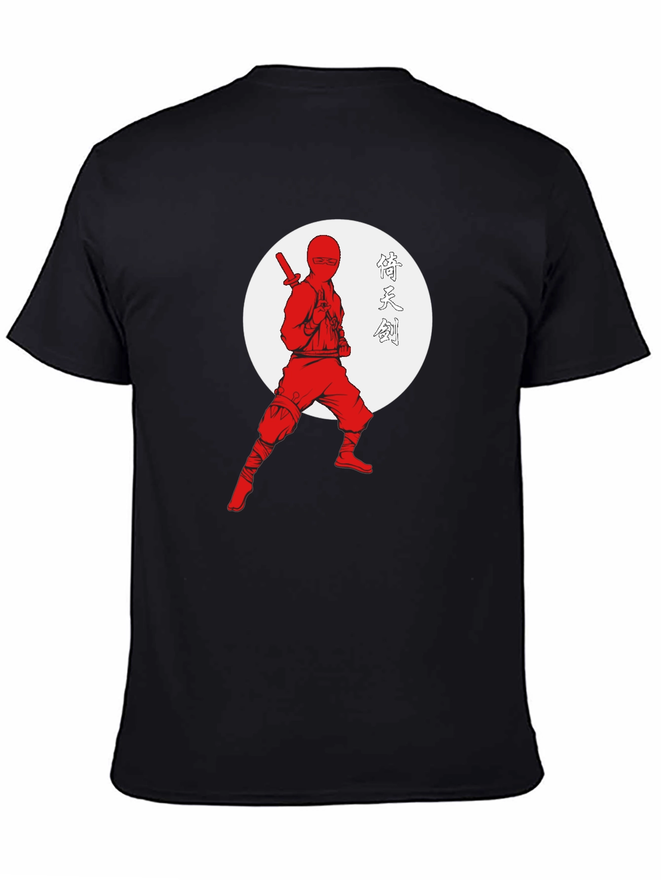 Black Ninja Warrior Graphic Tee - Black Cotton T-Shirt view 4