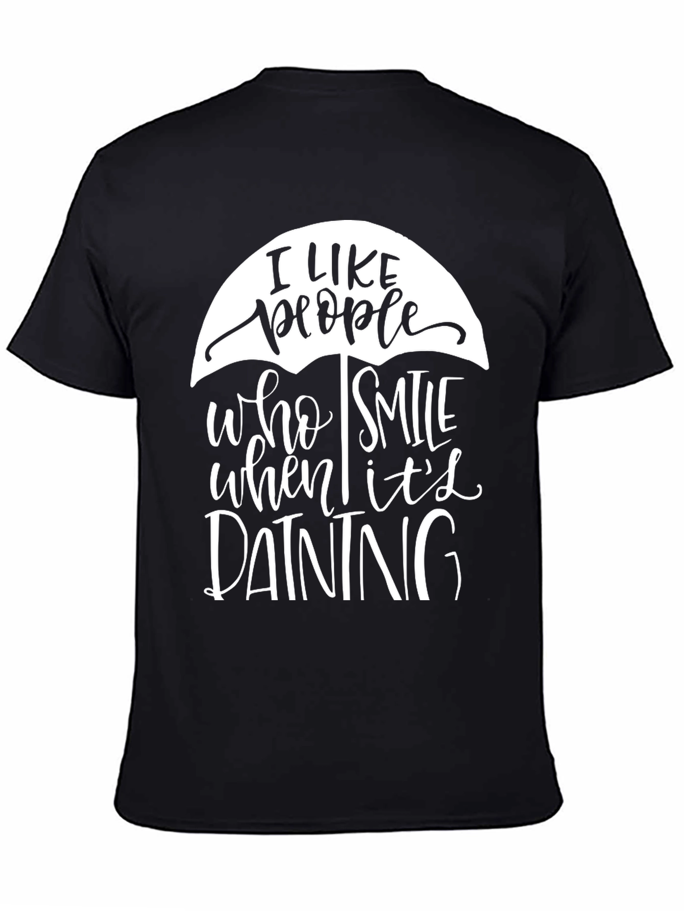 Black I Like People Who Smile T-Shirt - Trendy Graphic Tee view 4