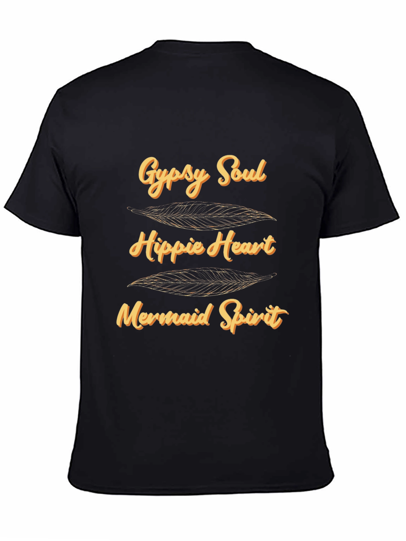 Black Gypsy Soul Hippie Heart Mermaid Spirit Graphic T-Shirt view 4