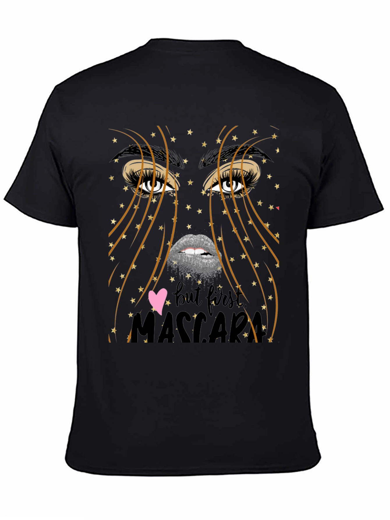 Black But First Mascara Graphic Tee - Unisex Black T-Shirt view 4
