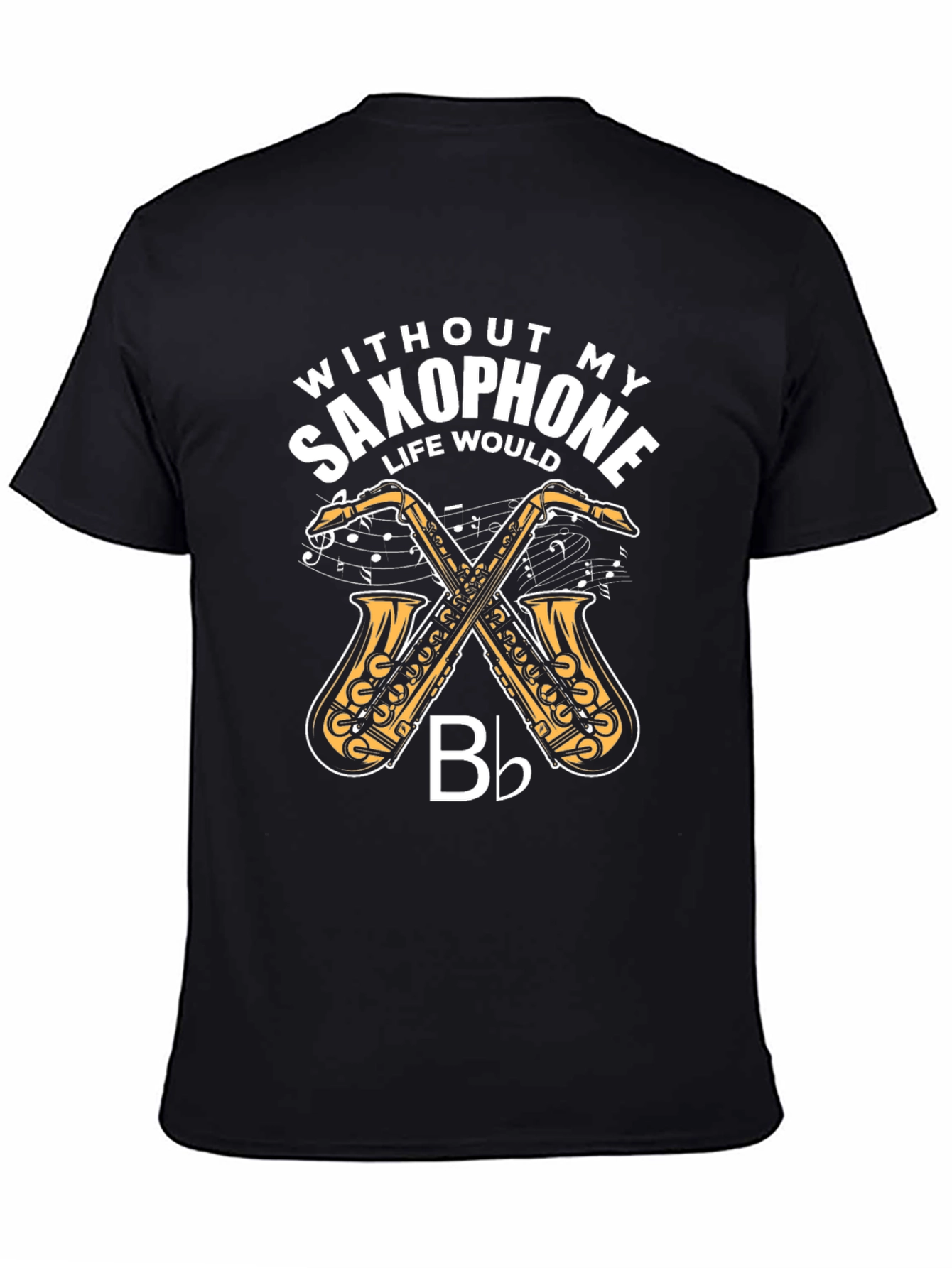 Black Saxophone Lover's T-Shirt - Music Gift view 4