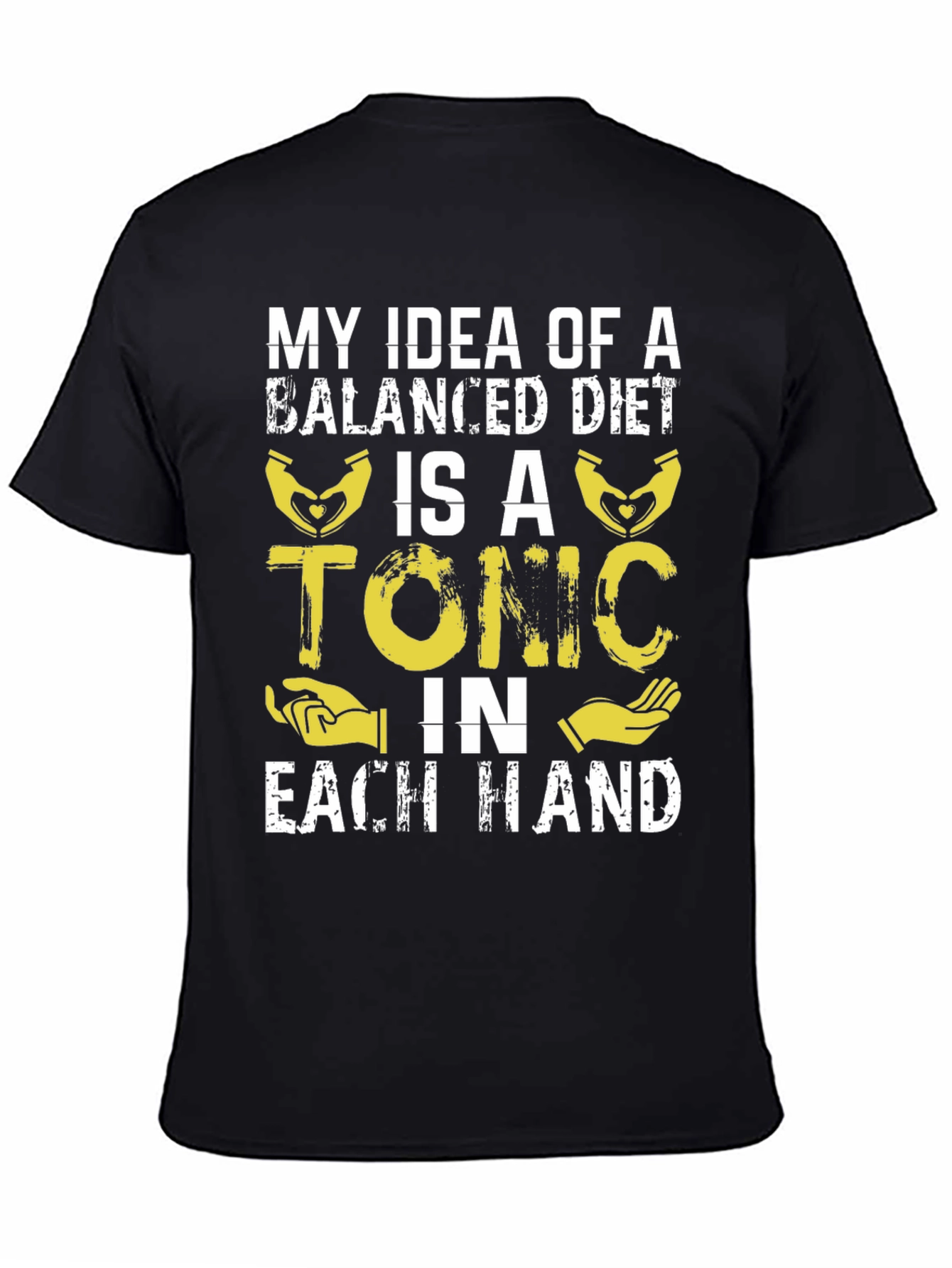 Black Balanced Diet Tonic T-Shirt - Funny Graphic Tee view 4