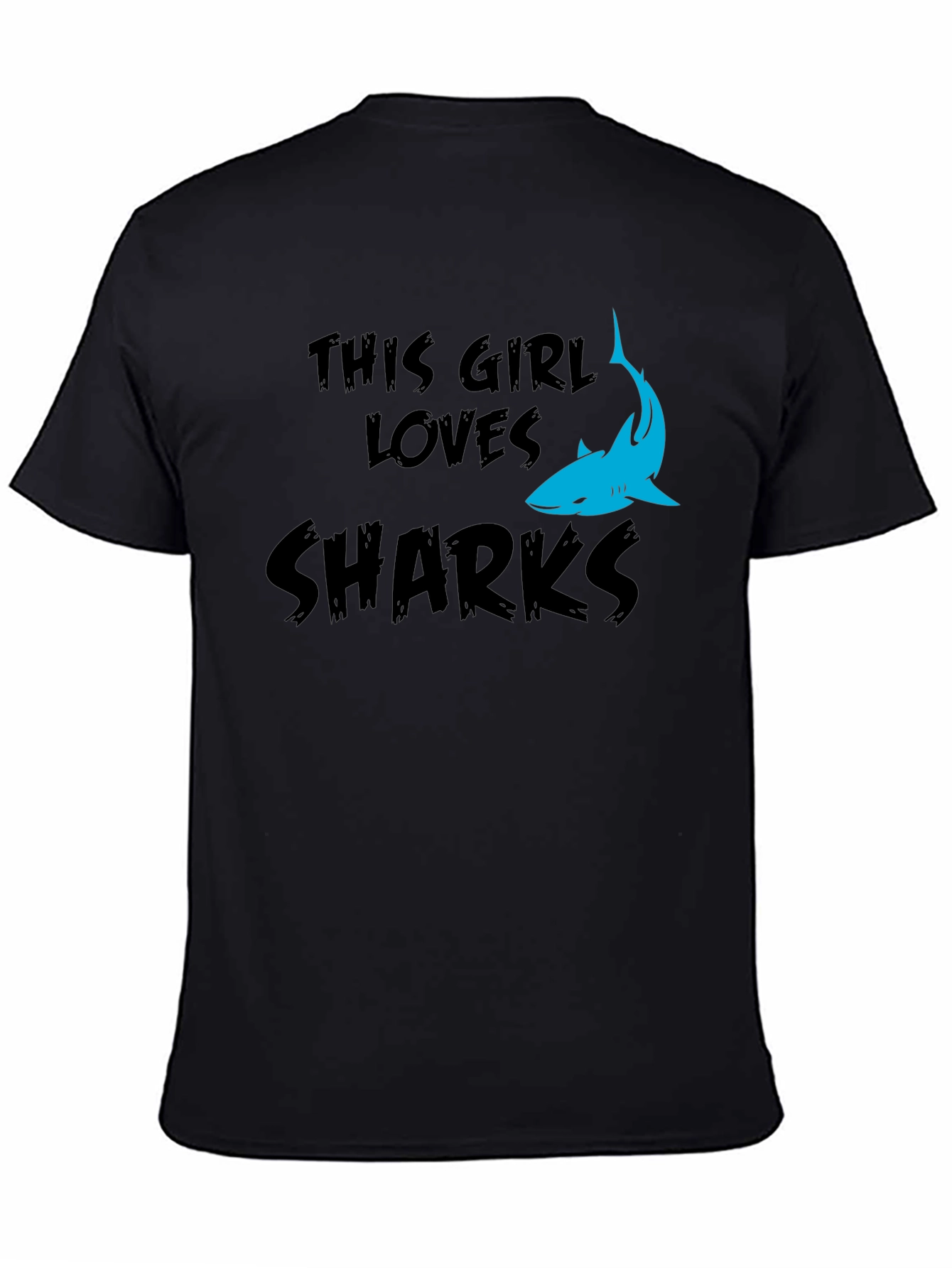 Black This Girl Loves Sharks Graphic Tee - Unisex view 4