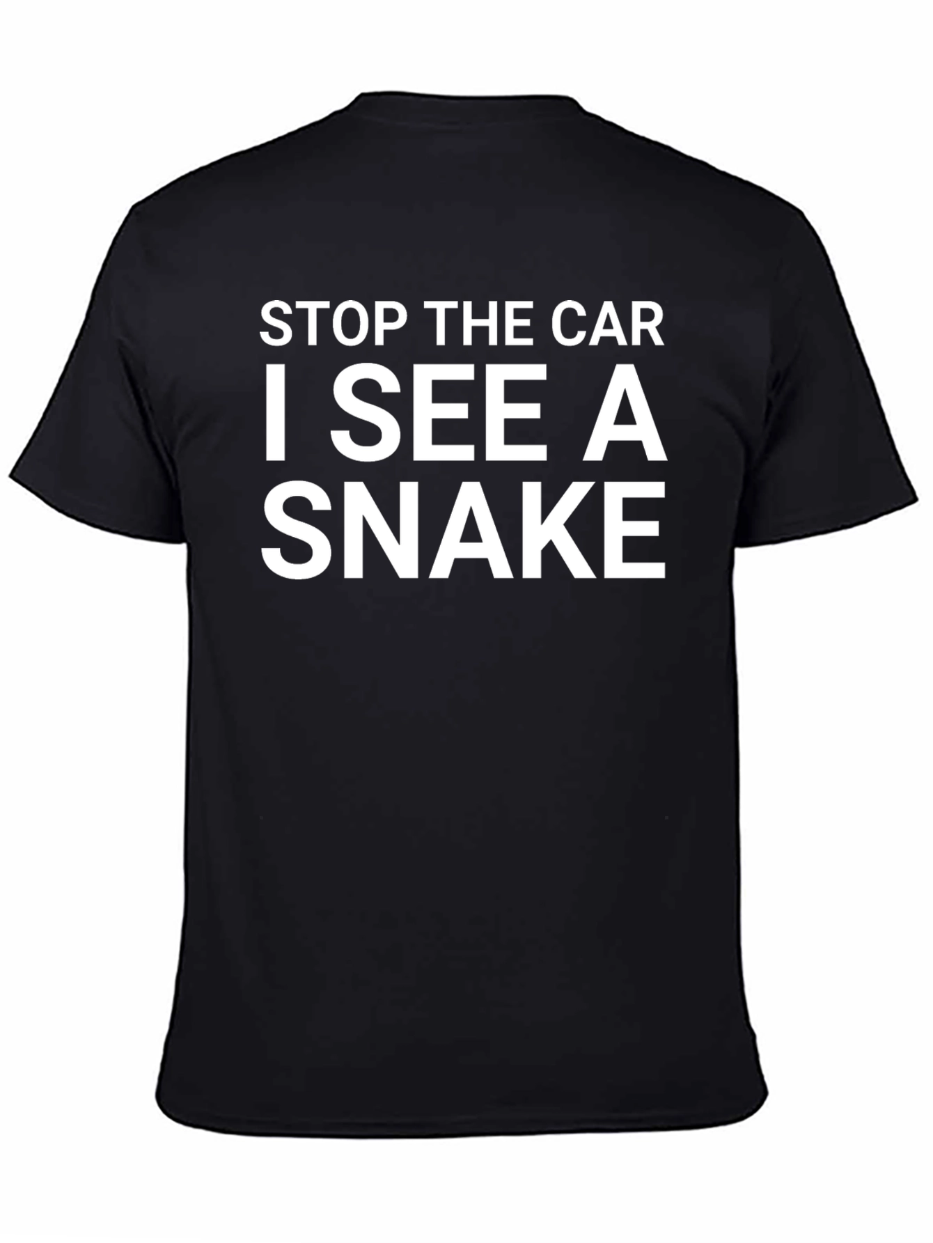 Black Funny "Stop The Car, I See a Snake" Graphic T-Shirt view 4