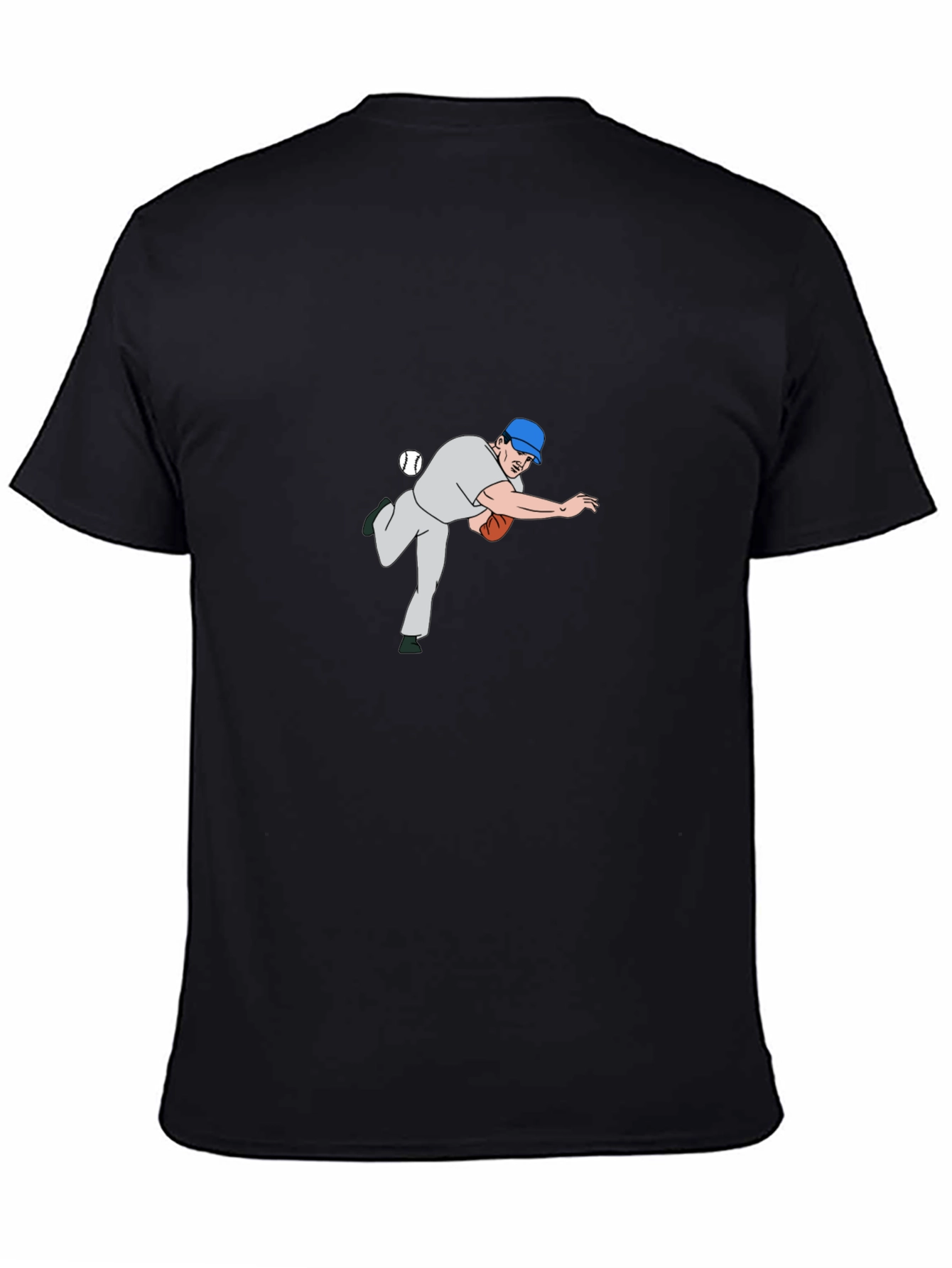 Black Baseball Pitcher Graphic Tee - Black view 4