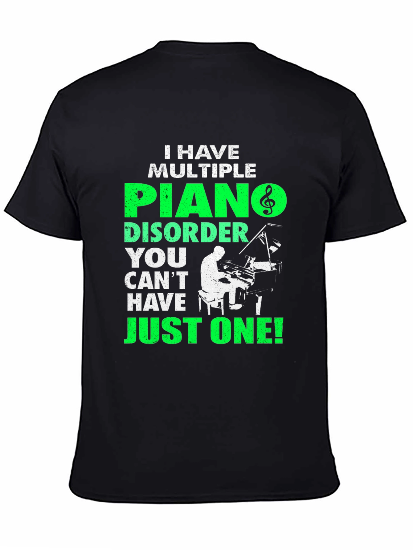 Black Piano Disorder T-Shirt - Musical Humor Tee view 4