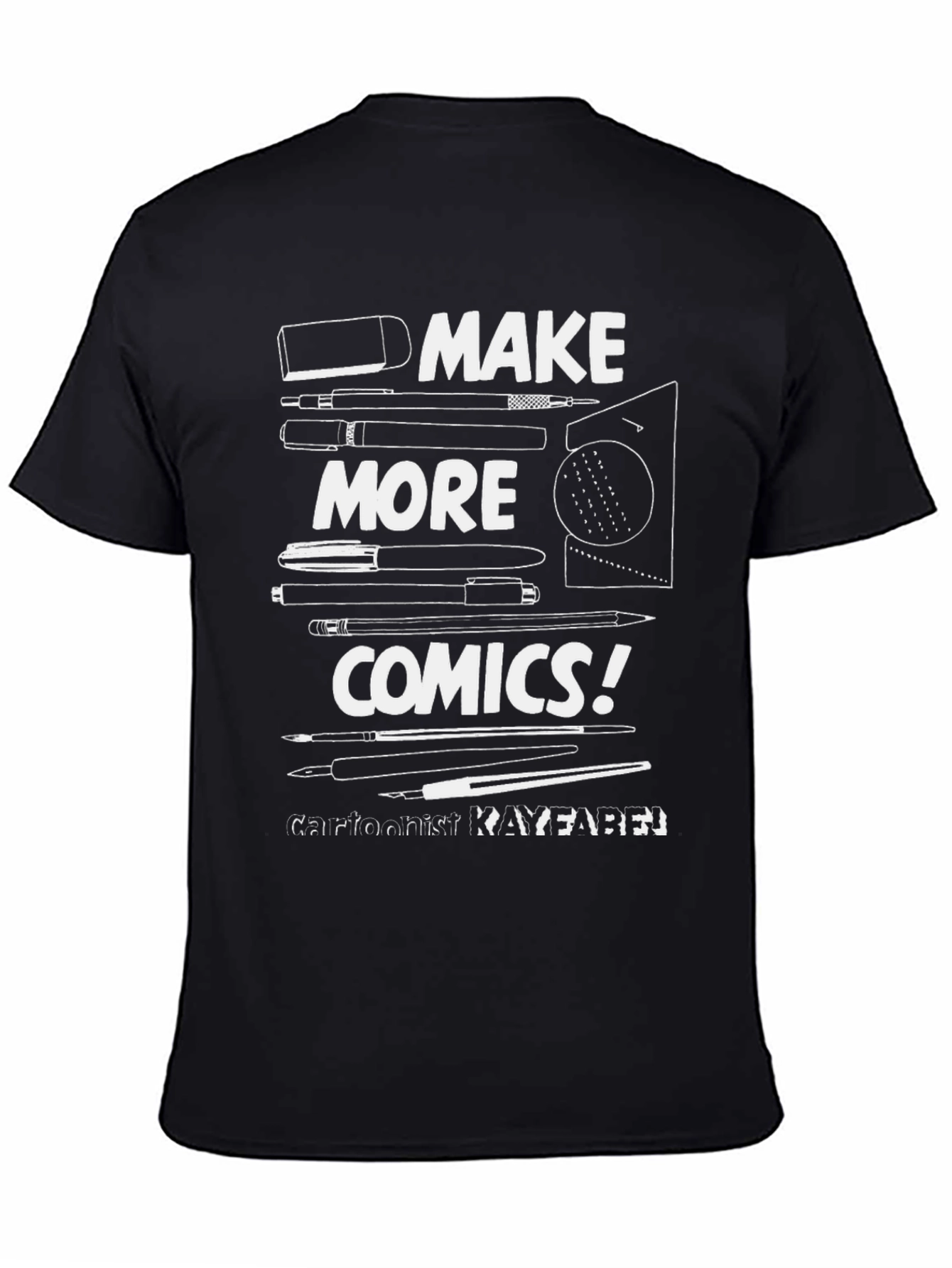 Black Make More Comics Black T-Shirt Graphic Tee view 4