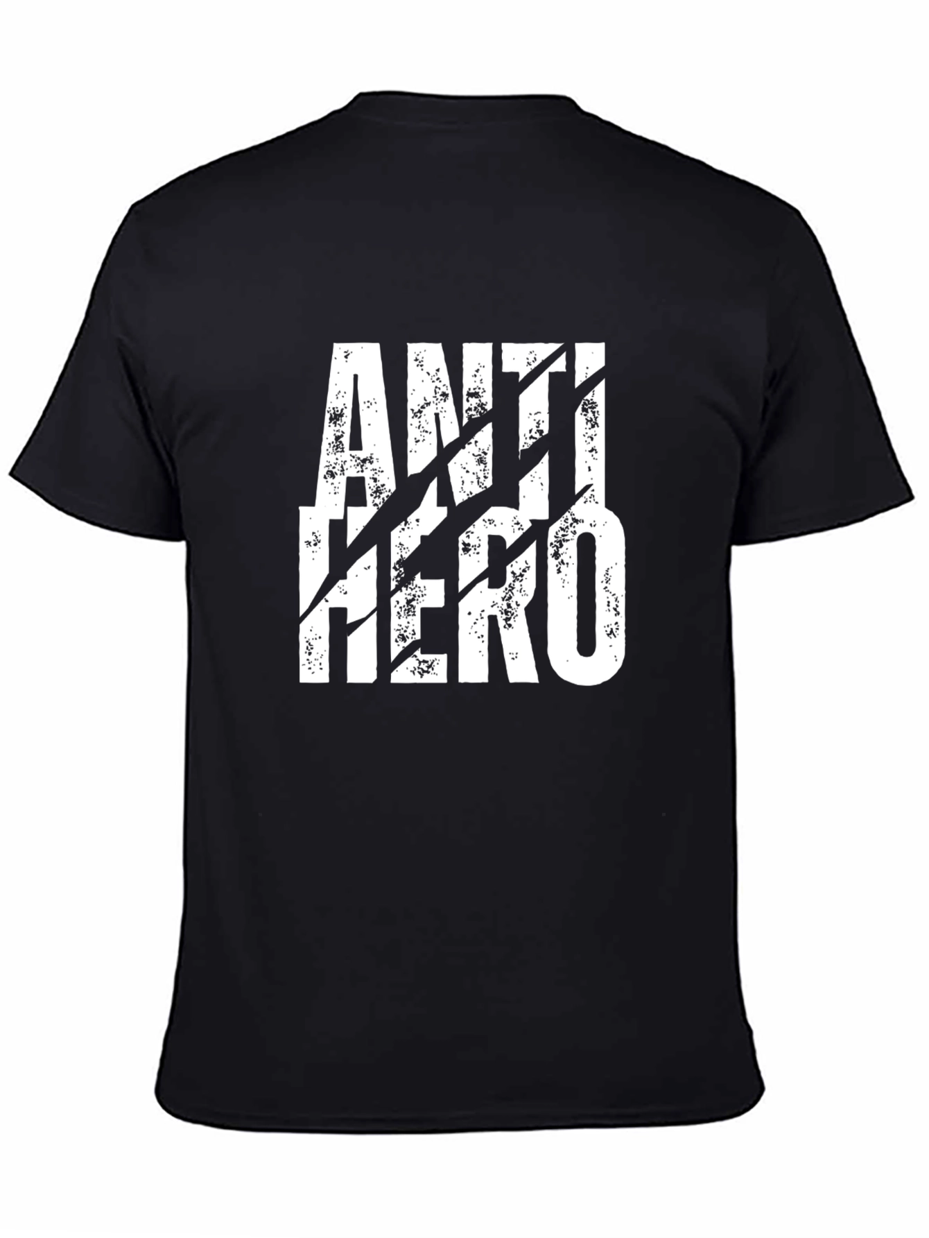 Black Anti-Hero Graphic Tee - Black Cotton T-Shirt view 4