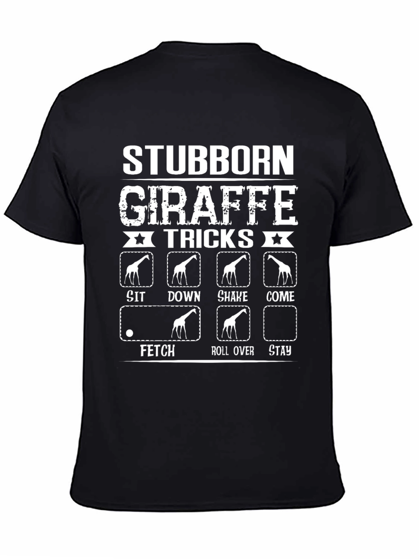 Black Stubborn Giraffe Tricks Graphic Tee view 4