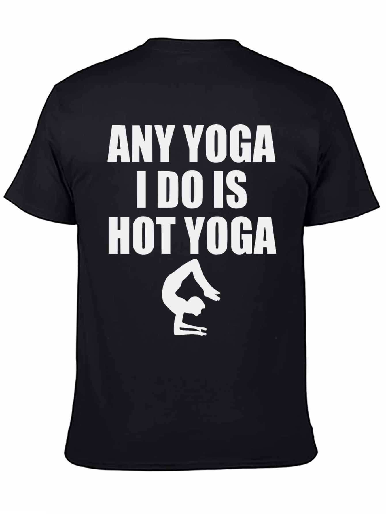 Black Hot Yoga T-Shirt - Funny Workout Tee view 4