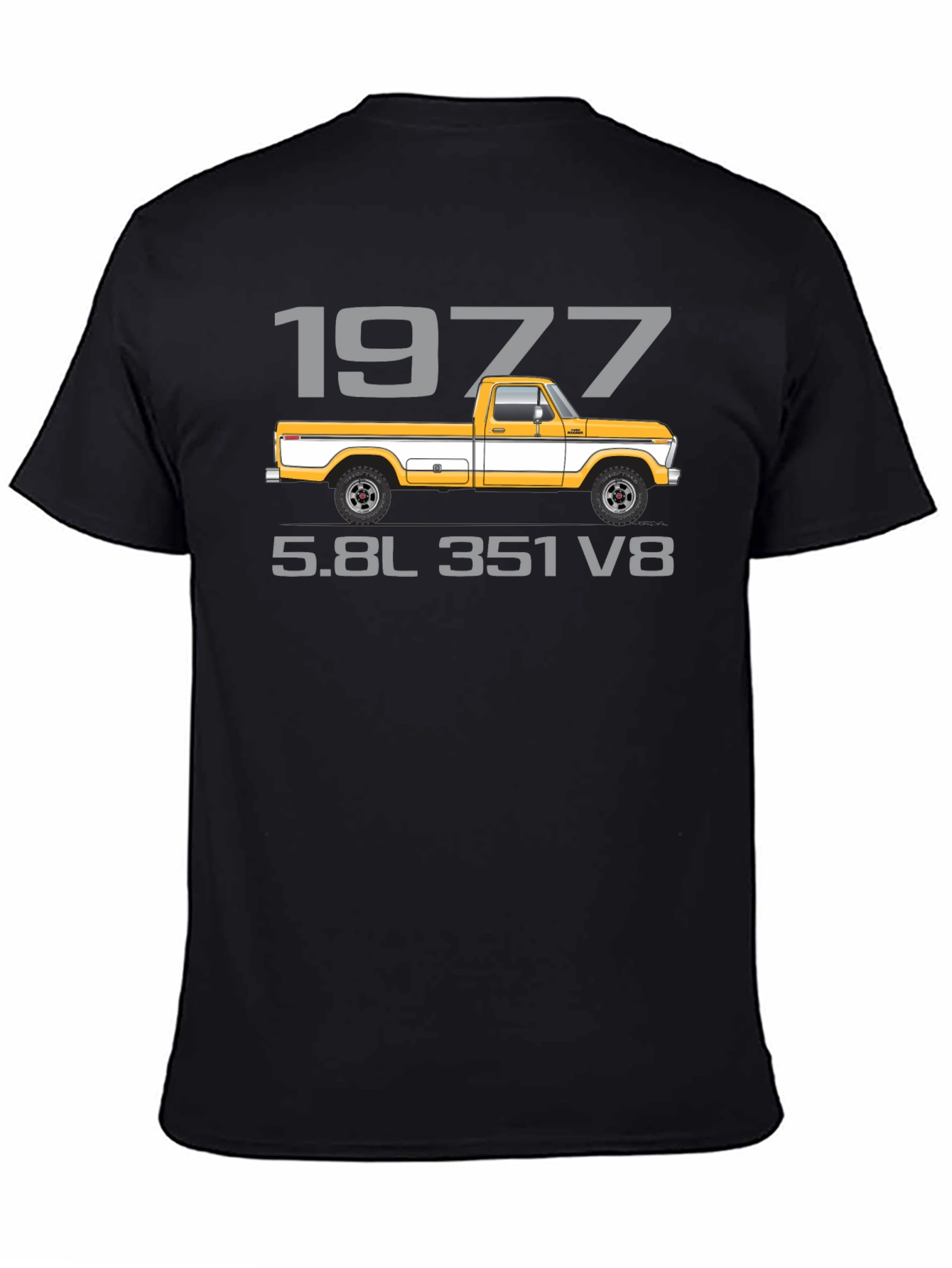 1977 Ford F-150 Truck Black T-Shirt - 4